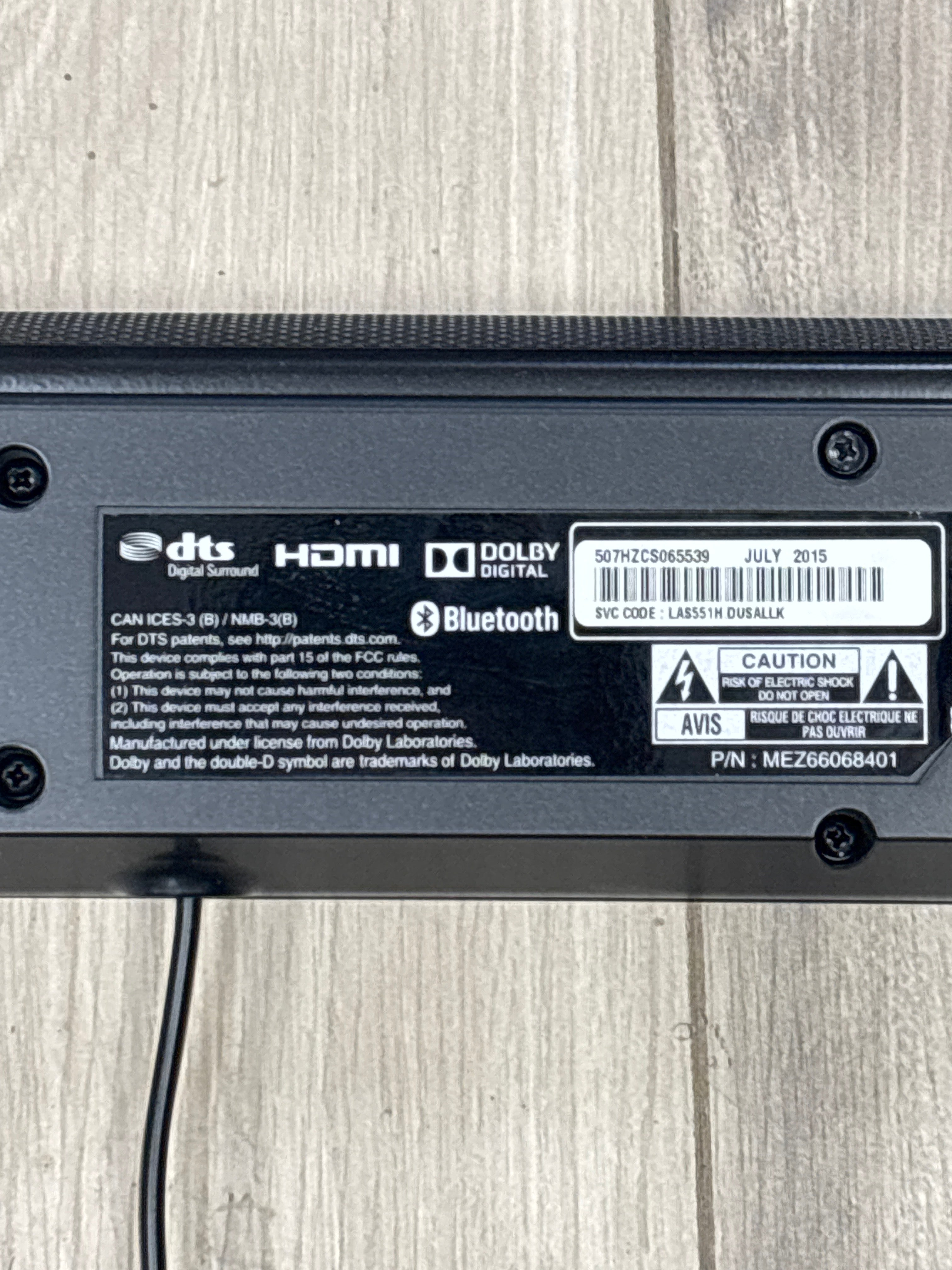 LG S55A1-D Speaker Sound Bar and Subwoofer Black Used