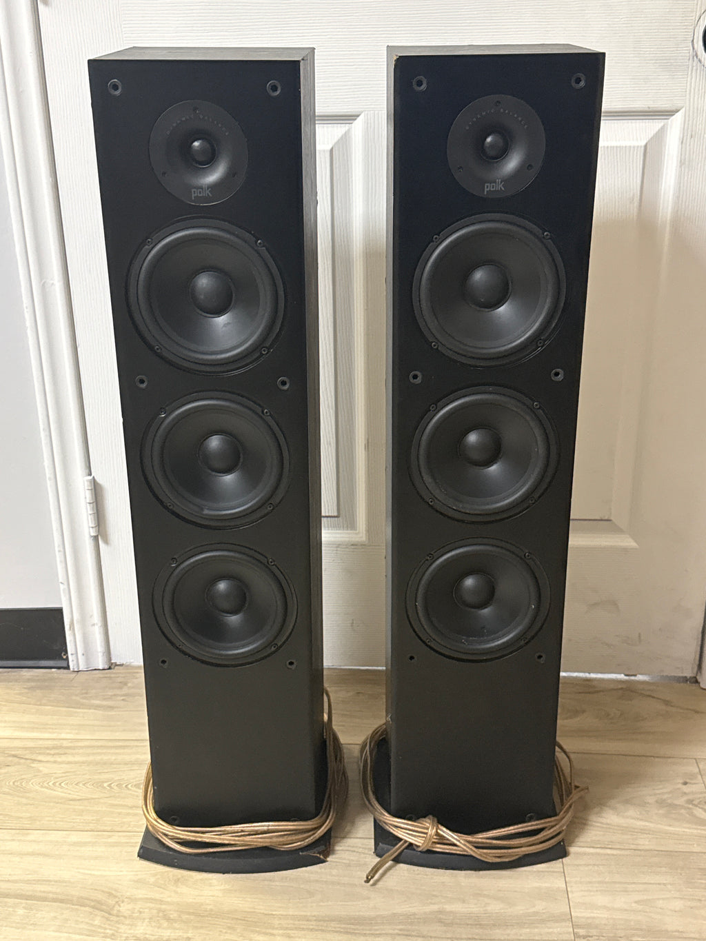 Polk Audio T50 Tower Speakers Wired Black - For Parts (Read DESC)