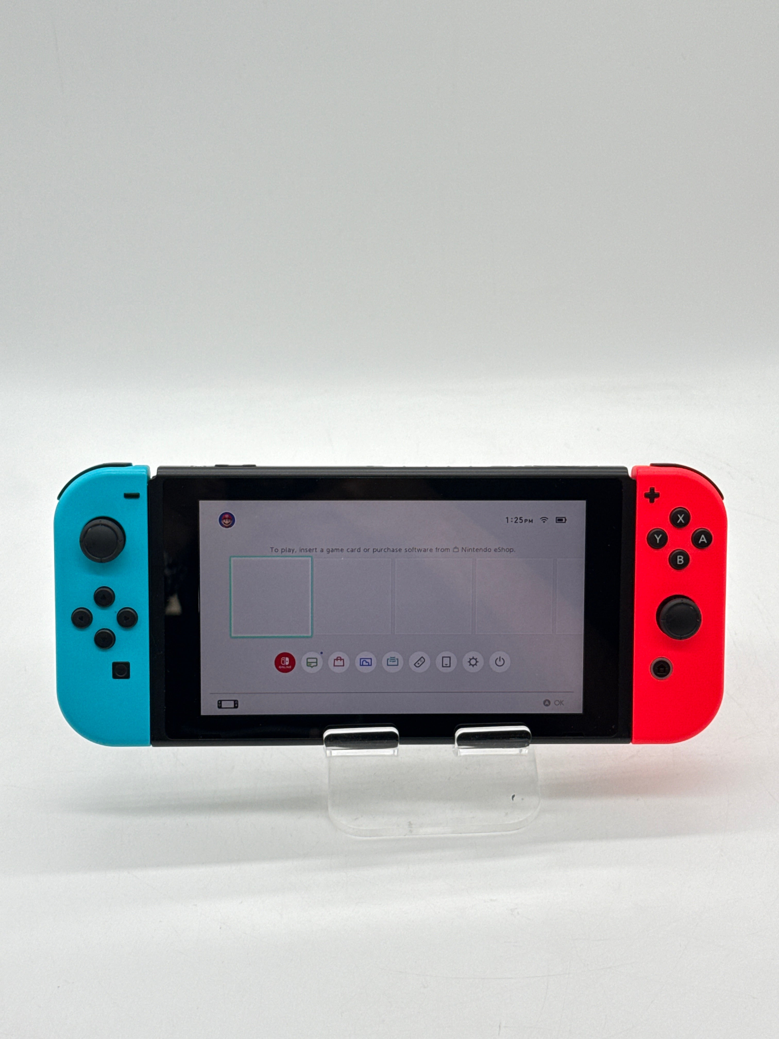 Nintendo Switch V2 HAC-001(-01) w/ Red and Blue Joycons and Games - Used with Box
