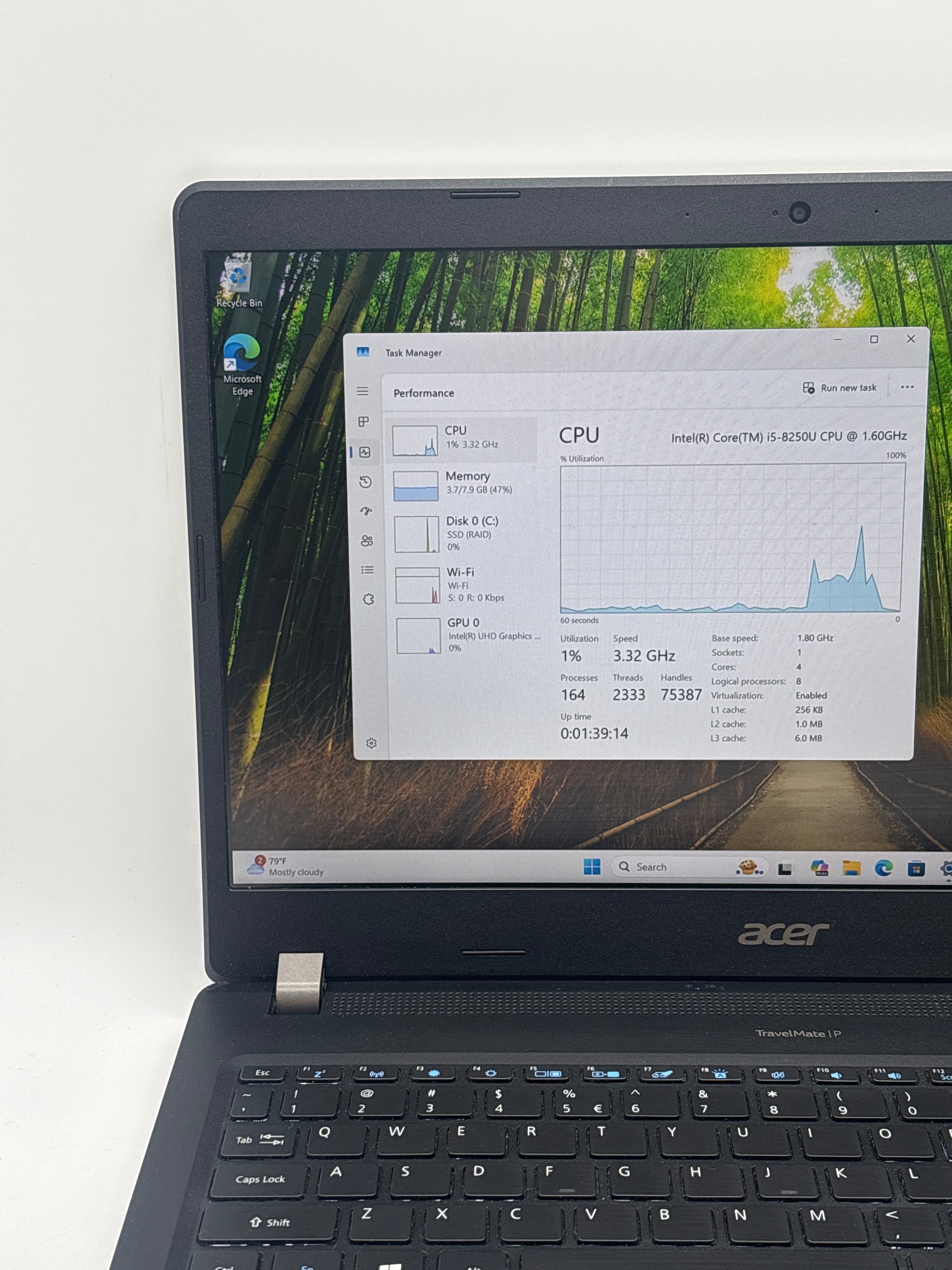 Acer TravelMate P215-51 i5-8250U 8GB RAM 256GB SSD - For Parts (Read DESC)