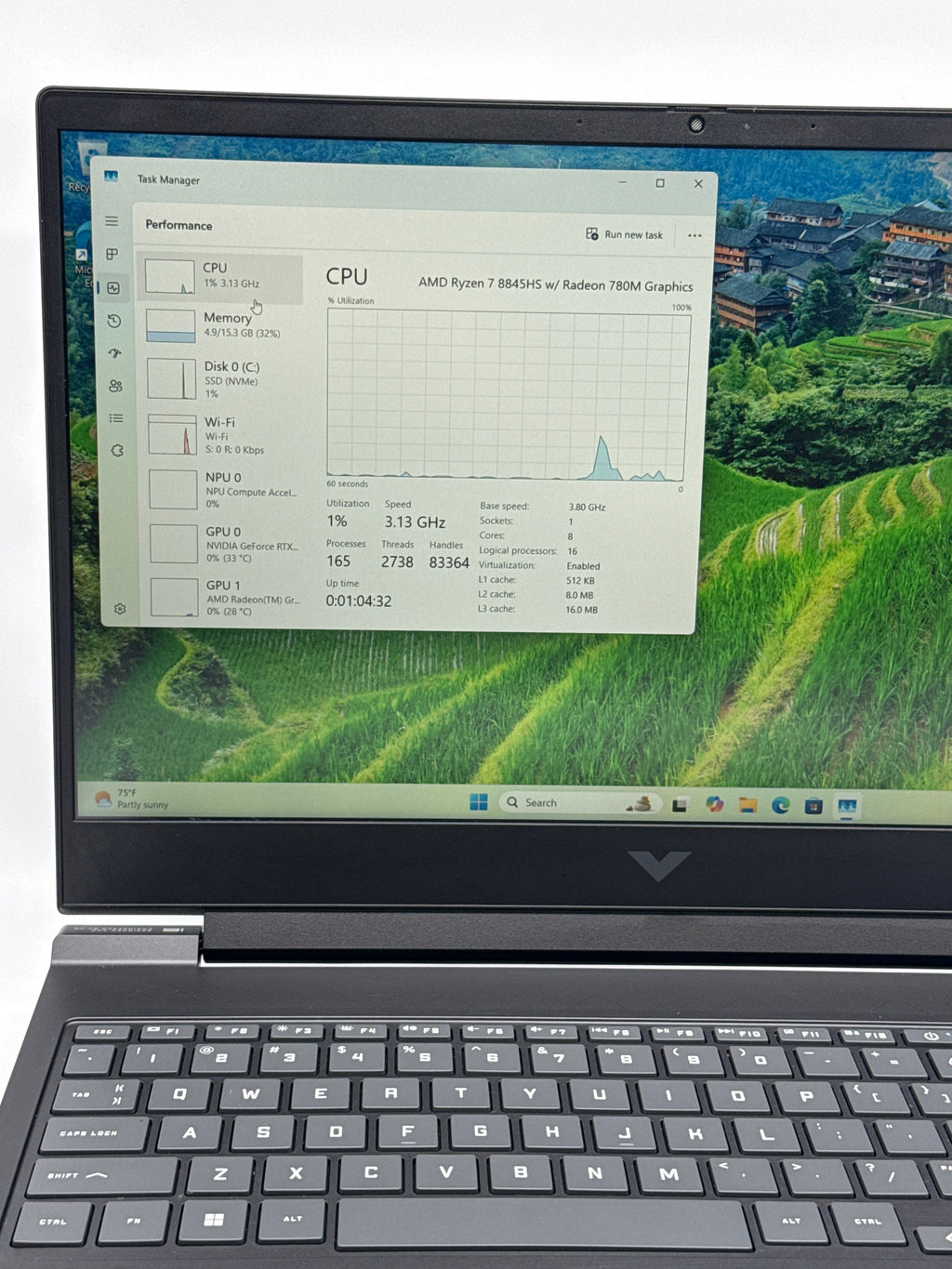 HP Victus 16-s1023dx Ryzen 7 8845HS 16GB RAM 512GB SSD RTX 4070