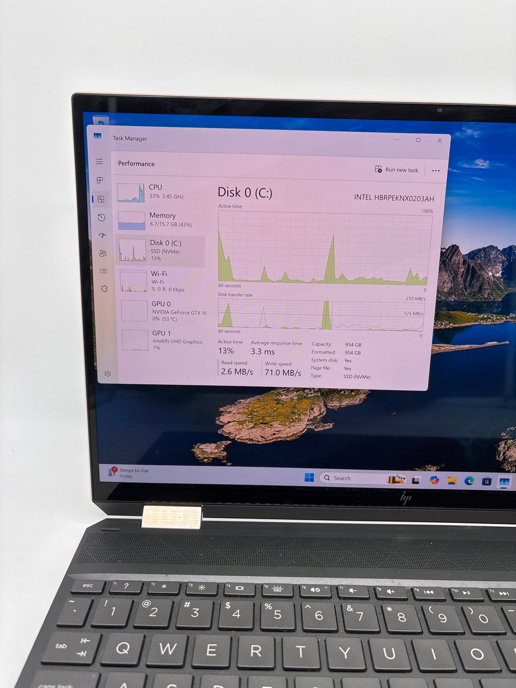 HP Spectre x360 15-EB0053DX 15.6" i7-10750H 16GB RAM 1TB SSD GeForce GTX 1650 Ti