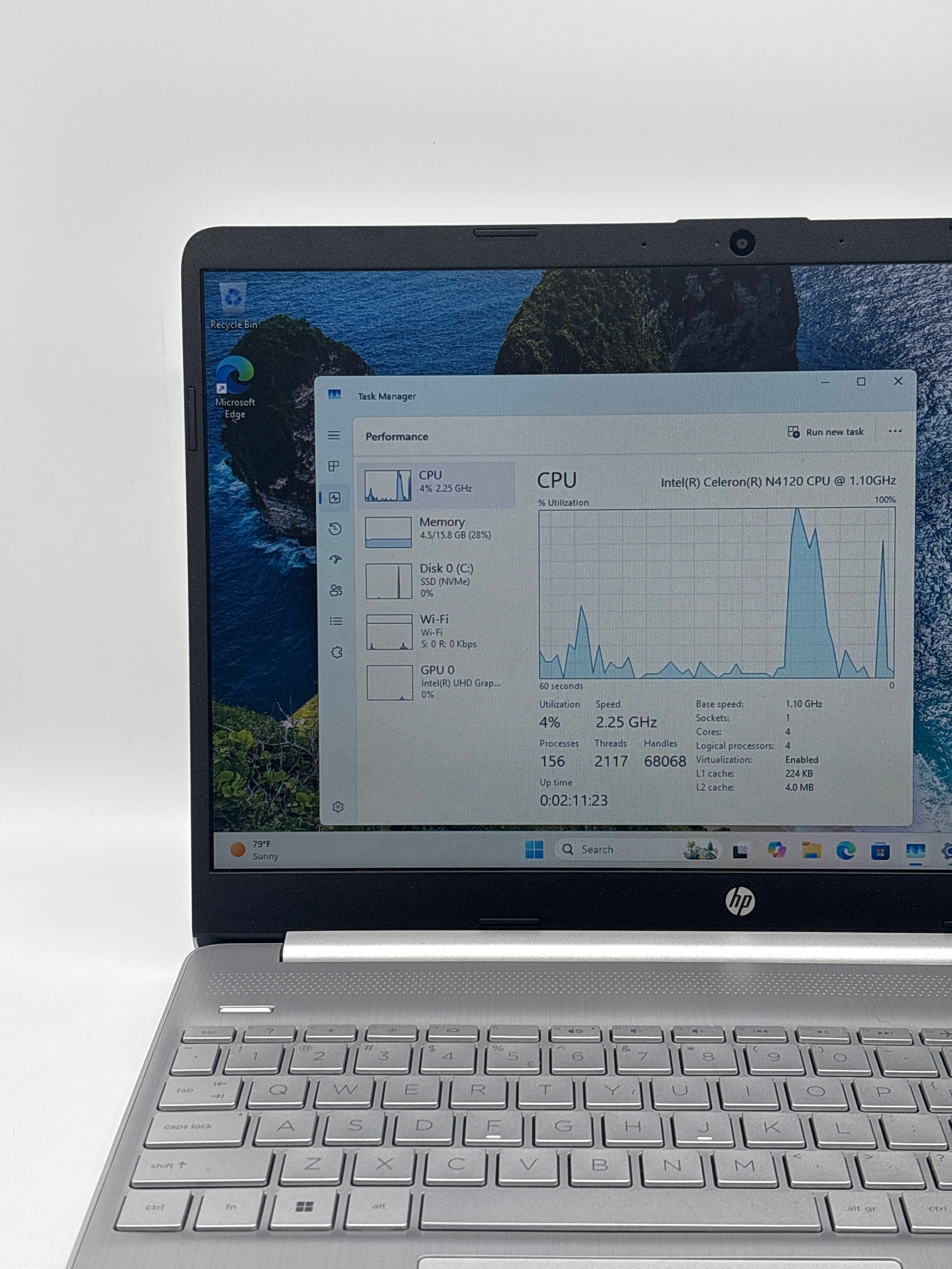 HP 15s-fq0008nia Intel Celeron N4120 16GB RAM 1TB SSD