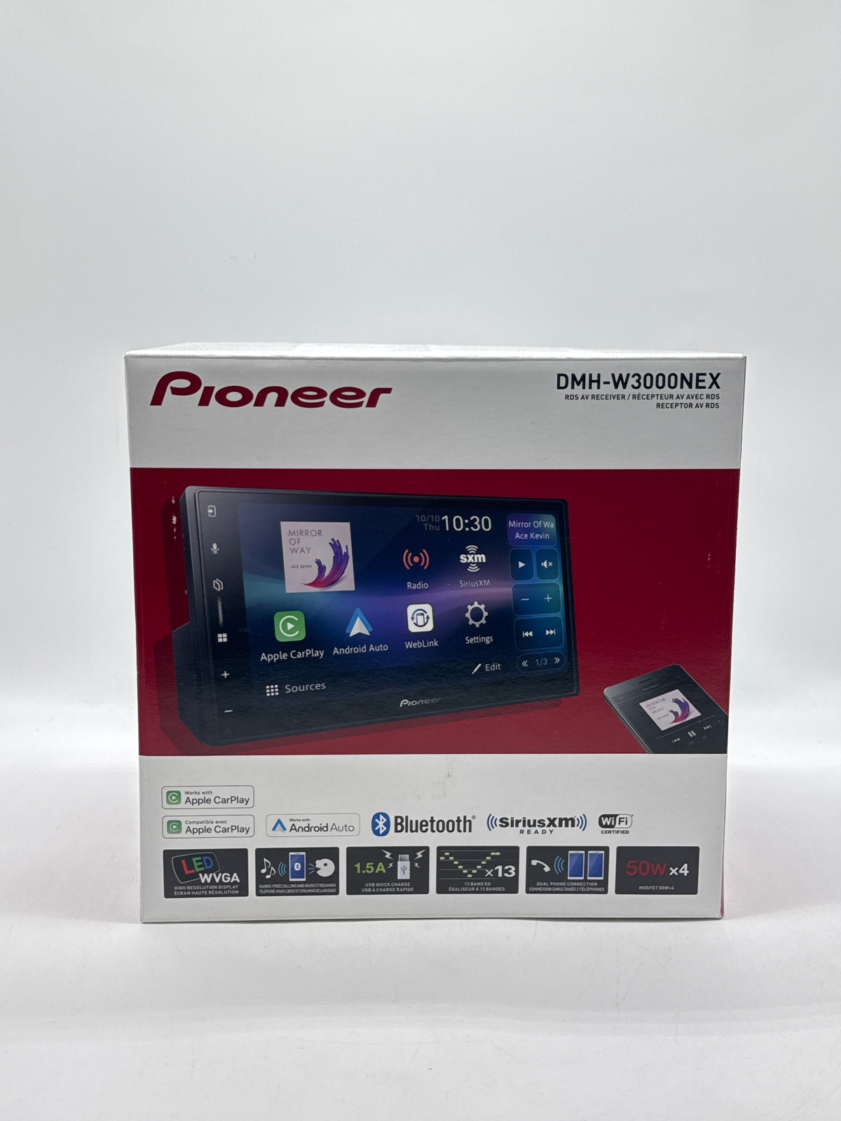 Pioneer DMH-W3000NEX AV Receiver 6.8in Touchscreen CarPlay Android Auto - New