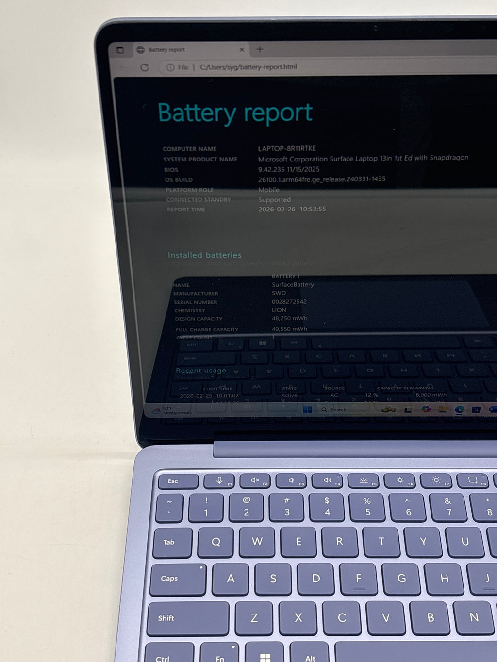 Microsoft Surface Laptop 2095 Snapdragon X Plus 16GB RAM 512GB SSD