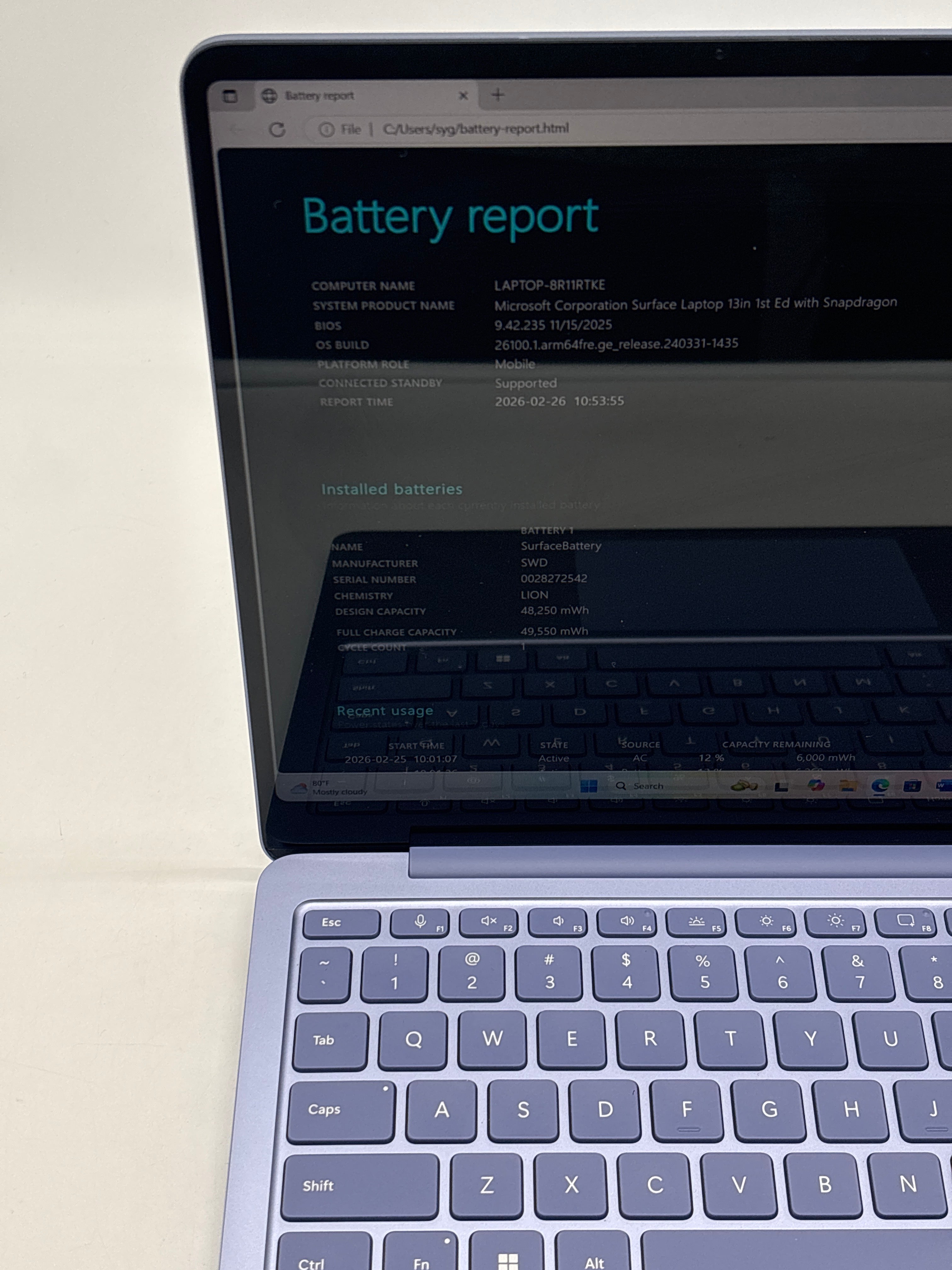 Microsoft Surface Laptop 2095 Snapdragon X Plus 16GB RAM 512GB SSD