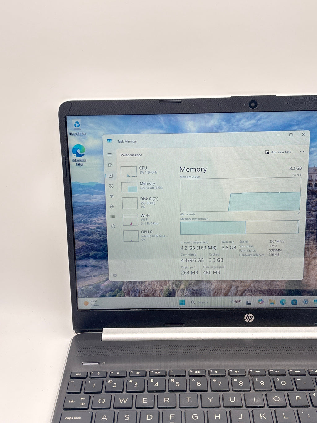 HP 15-dy1051wm i5-1035G1 8GB RAM 256GB SSD - For Parts (Small Cracks on Corners)