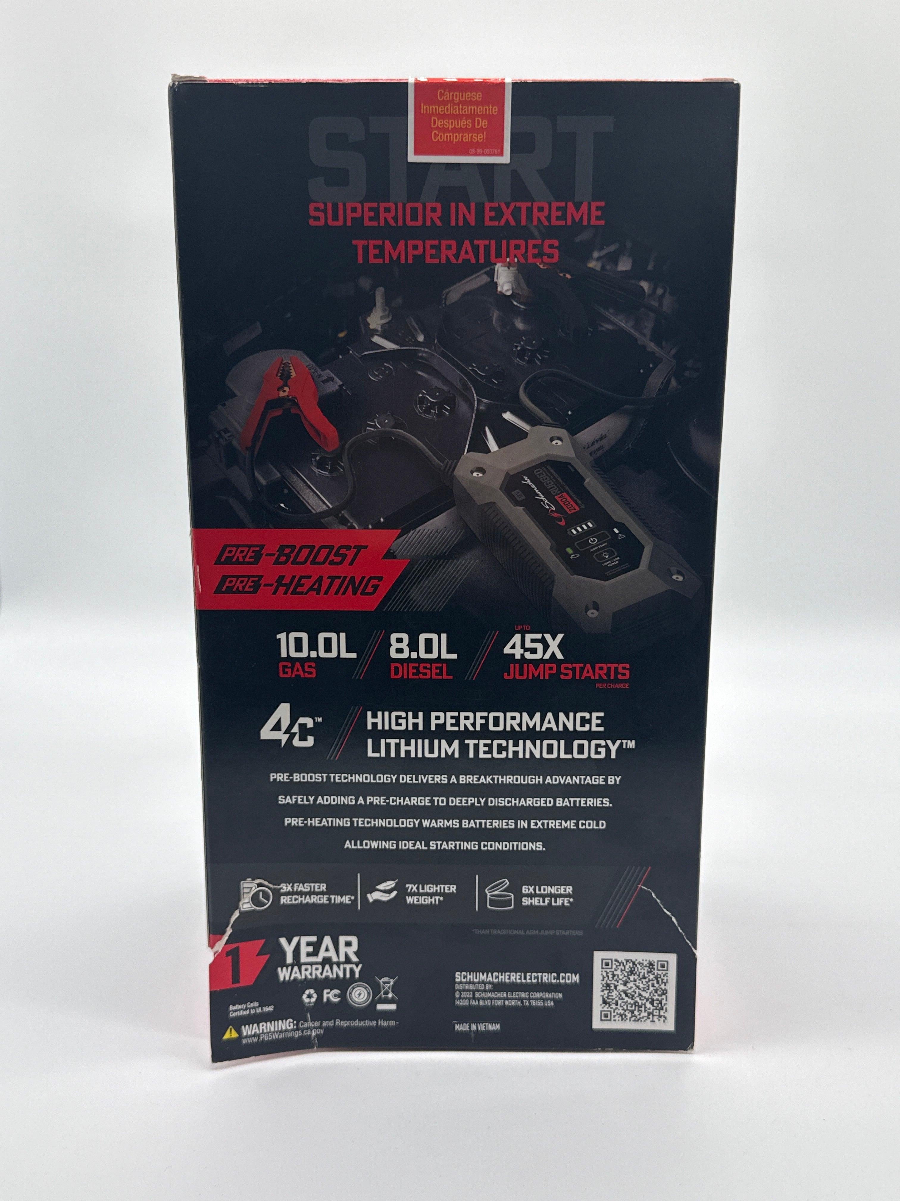 Schumacher RUGGED Jump Starter SL1651 2000A 12V Portable Power Pack Black