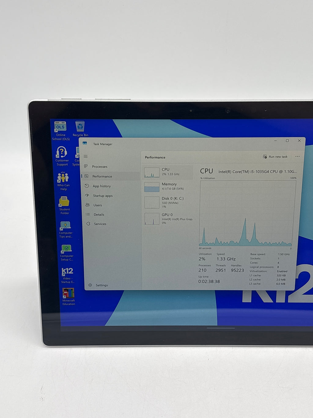 Microsoft Surface Pro 7 1866 i5-1035G4 8GB RAM 256GB SSD - For Parts (Read DESC)