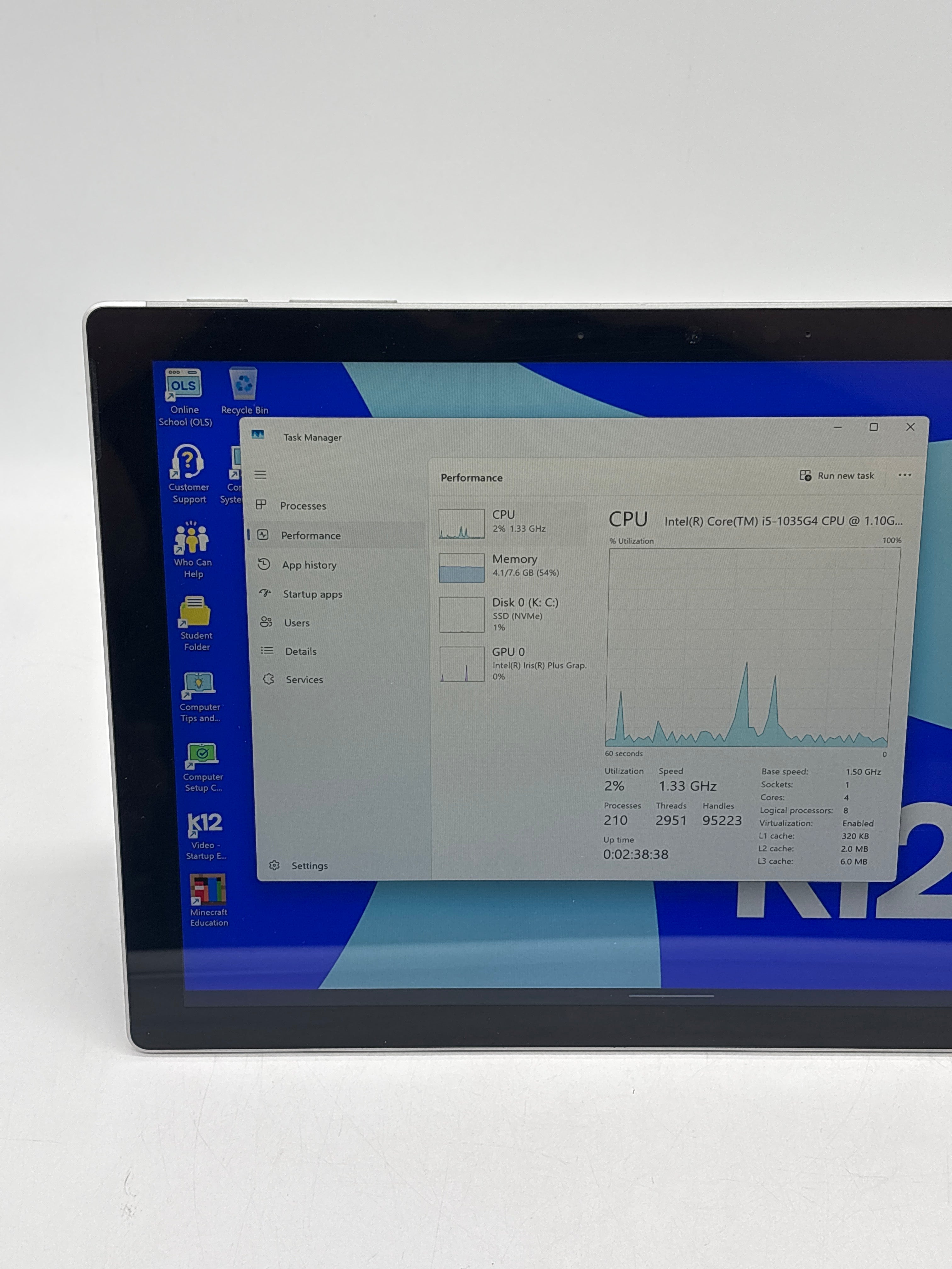 Microsoft Surface Pro 7 1866 i5-1035G4 8GB RAM 256GB SSD - For Parts (Read DESC)