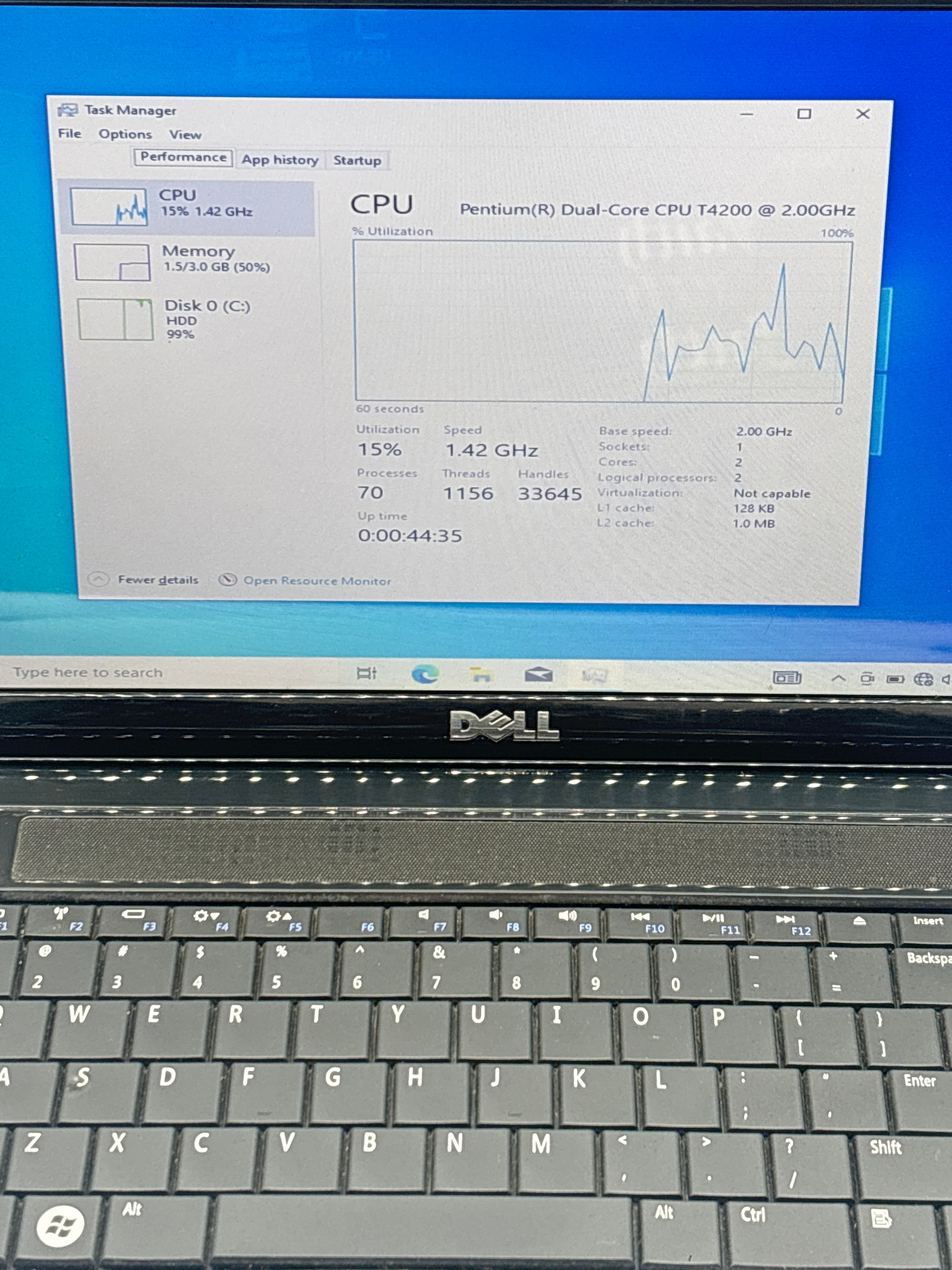 Dell Inspiron 1440 Intel Pentium 3 GB RAM 256GB SSD Blue