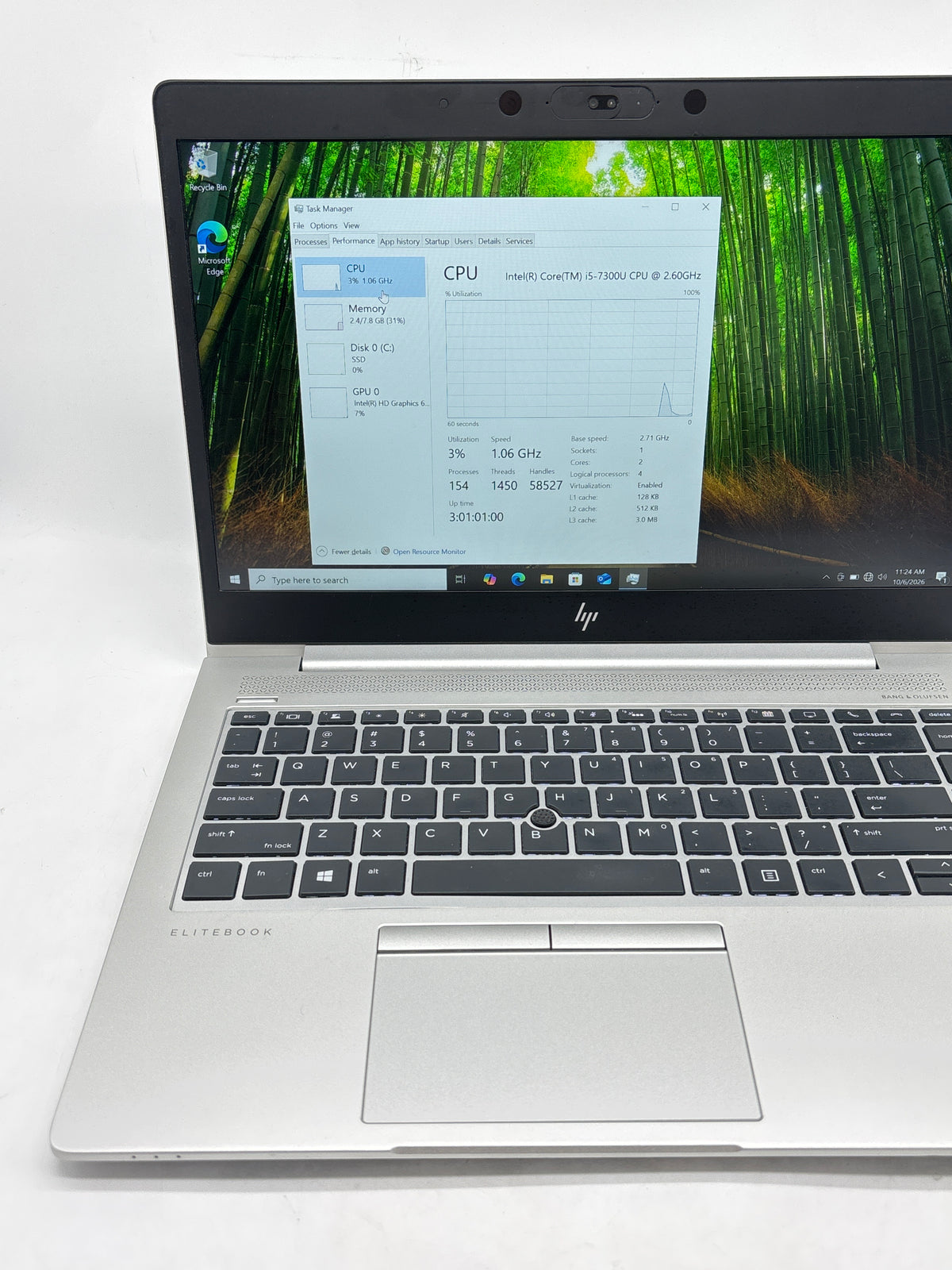 HP EliteBook 840 G5 13in Core i5-7300U 8GB RAM 256GB SSD Laptop - Used