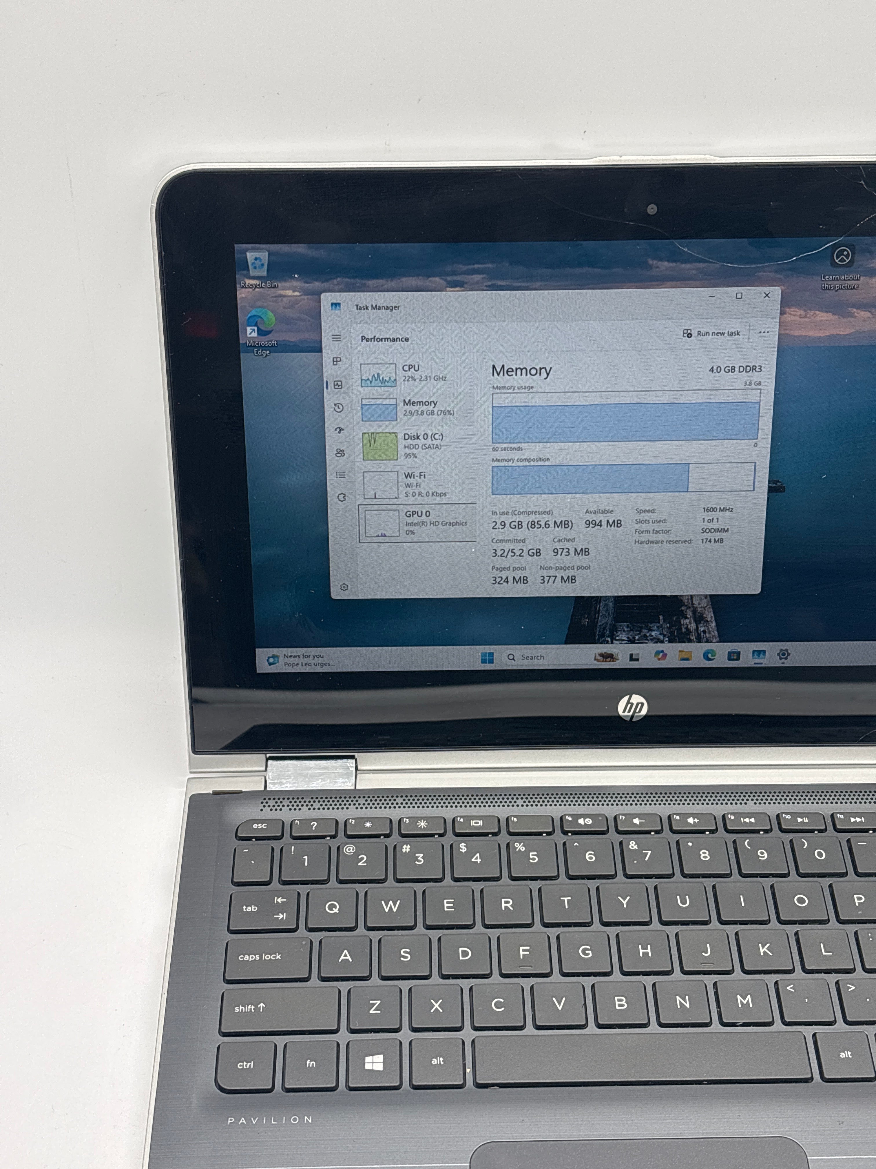HP Pavillion x360 m1-u0001dx Pentium n3710 4GB RAM 1TB HDD - For Parts (Read DESC)