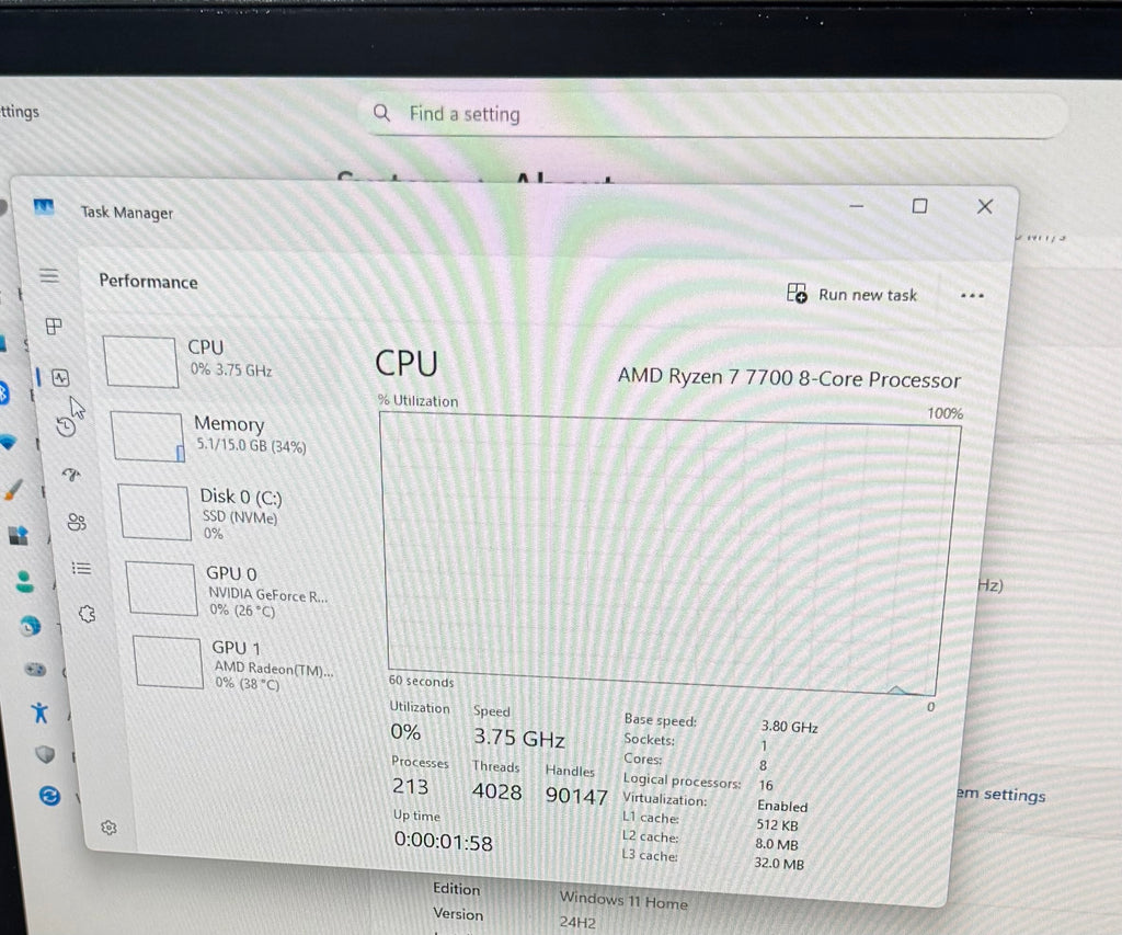 HP OMEN 40L Desktop Computer Ryzen 7 7700 16GB RAM 1TB SSD GeForce RTX 4060 Ti (Used)