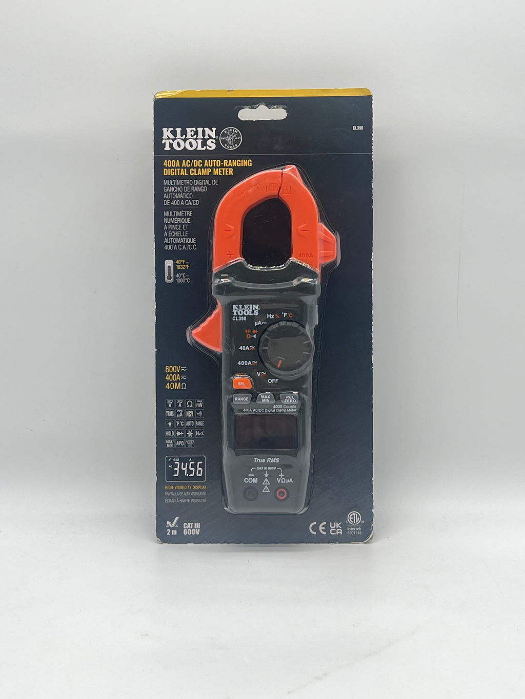 Klein Tools CL390 Clamp Meter Digital Display 600V AC DC New In Box