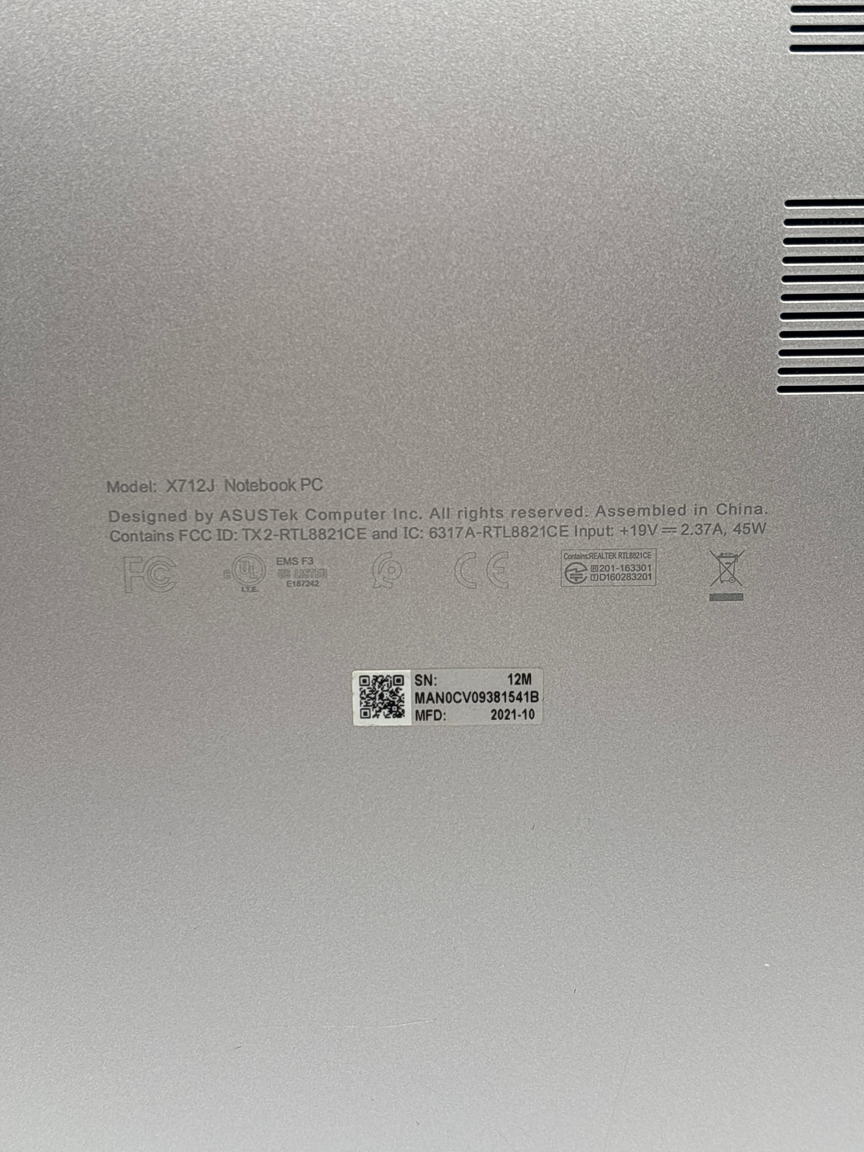 Asus Vivobook X712J i5-1035G1 12GB RAM 1TB HDD