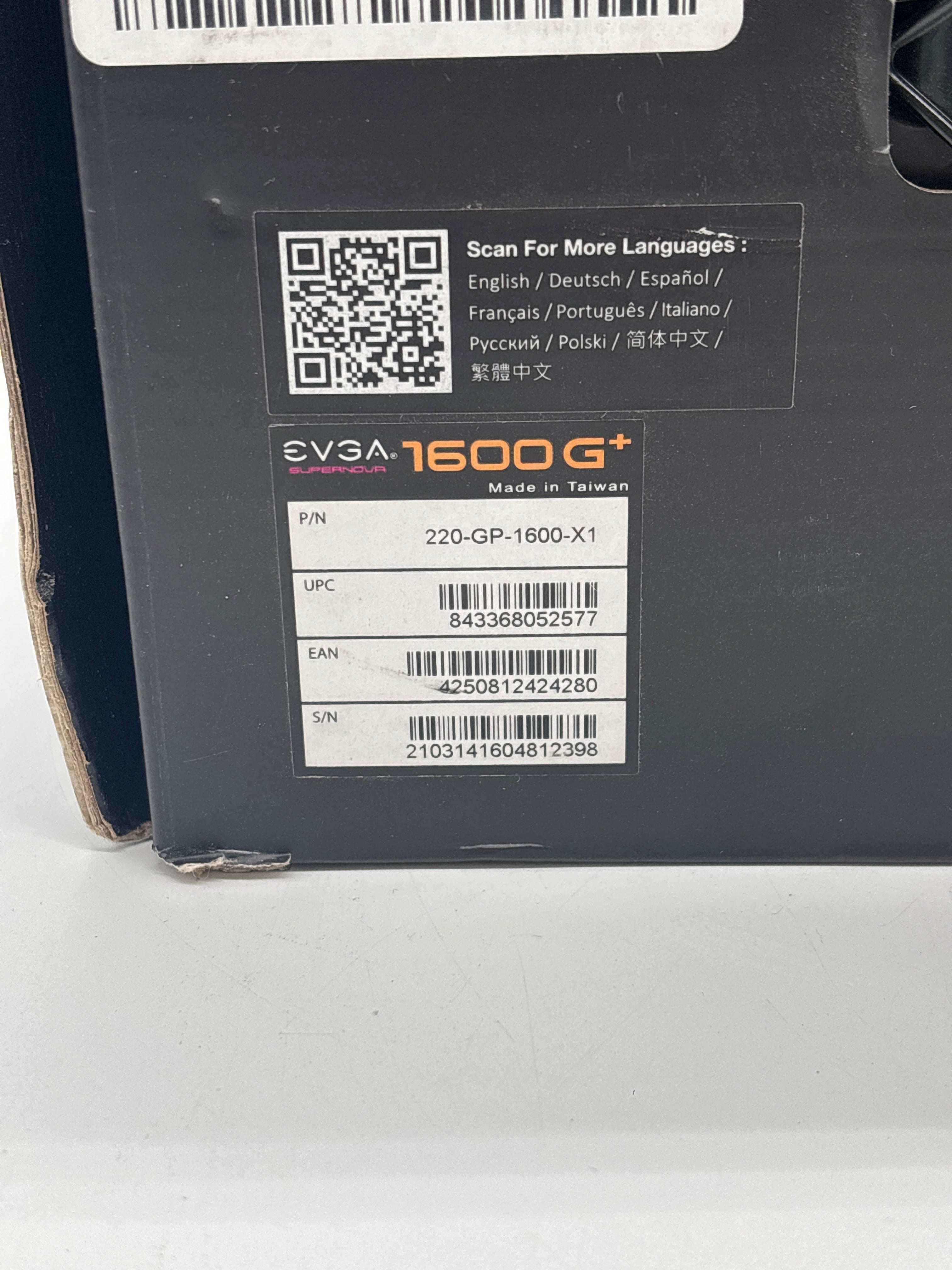 EVGA SuperNOVA 1600W Gold G+ 80+ Modular Power Supply - New In Box