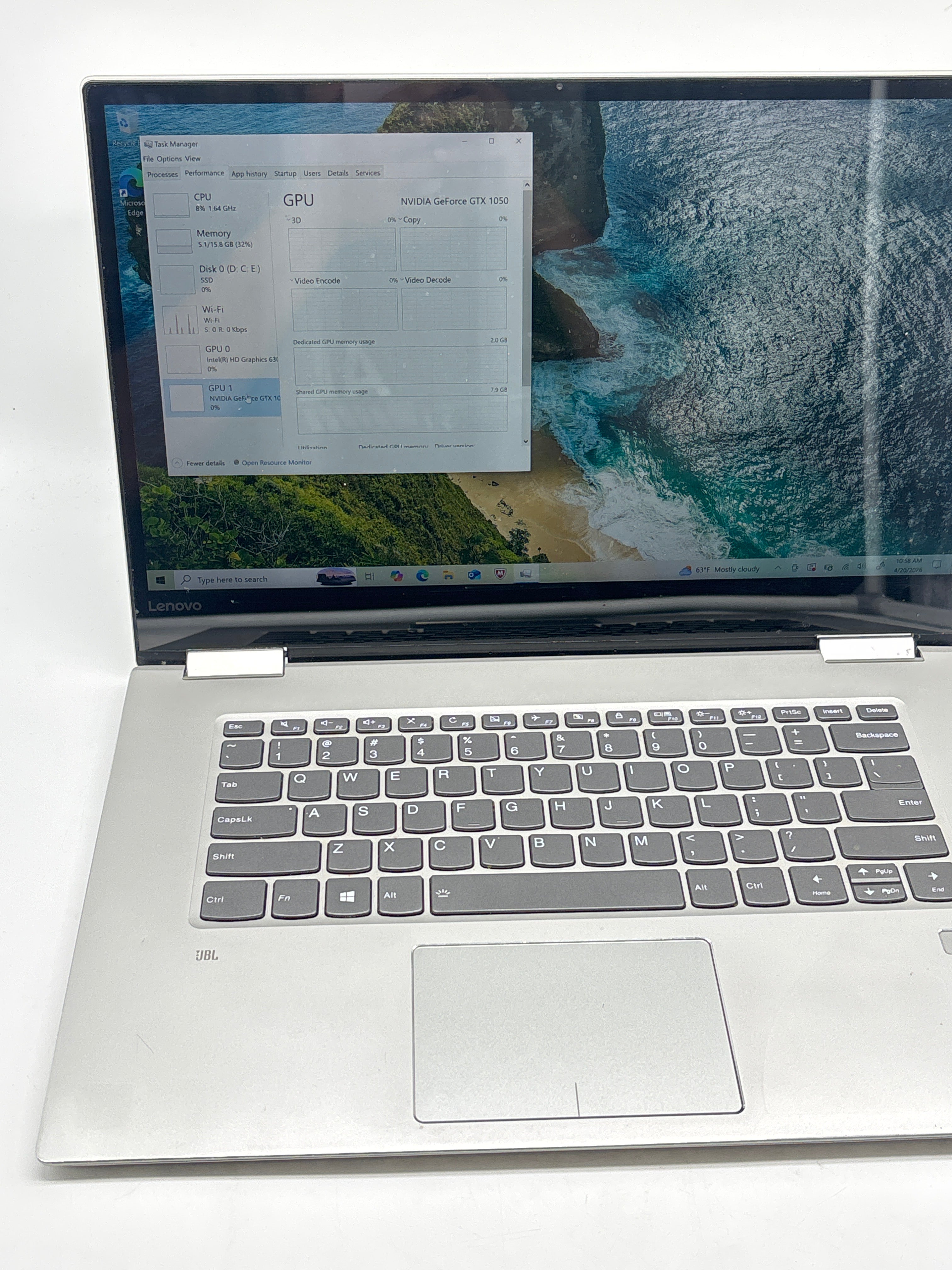 Lenovo Yoga 720-15IKB i7-7700HQ 16GB RAM 512GB SSD GTX 1050 - Used