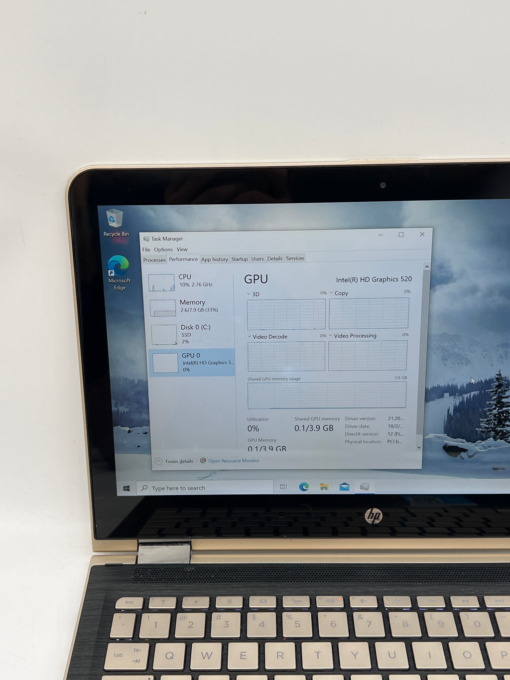 HP Pavilion x360 M3-U003DX 15.6" Intel i5-6200U 8GB RAM 128GB SSD Gold - Used