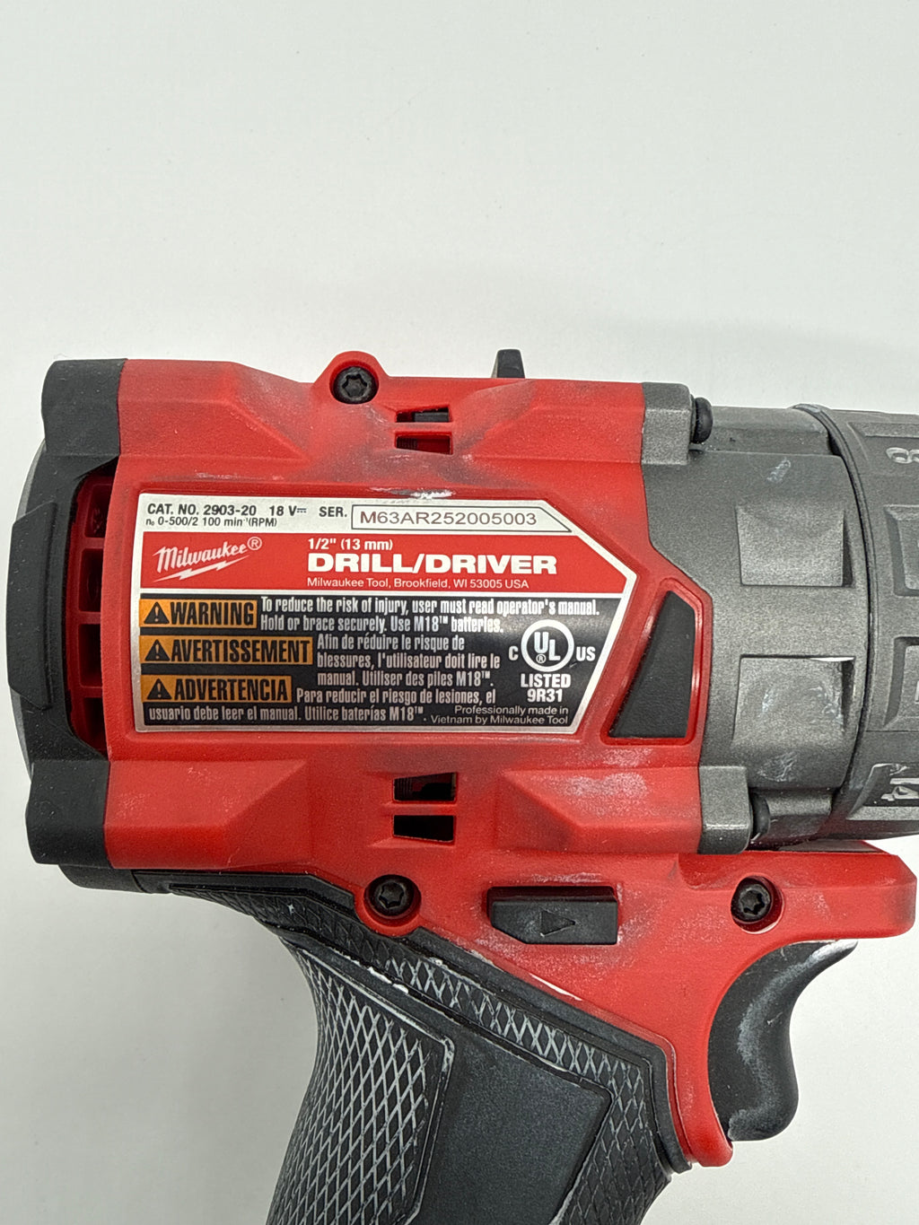 Milwaukee M18 Fuel Brushless 2903-20 18V Drill Driver Tool Red - Used