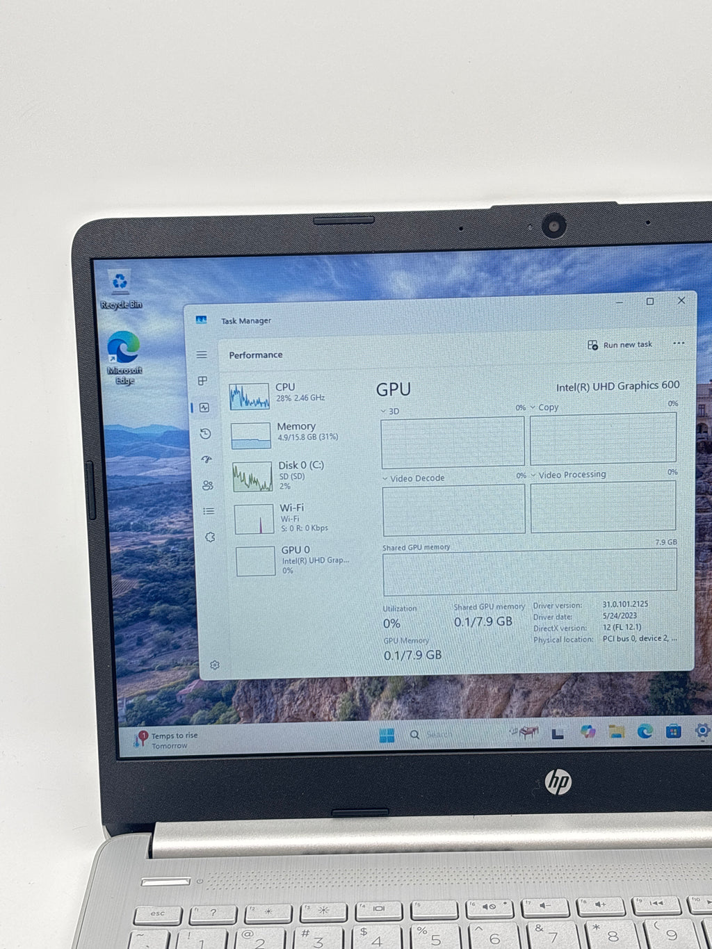 HP 14-dq0760dx 14 inch Celeron N4120 16GB RAM 128GB Silver Laptop