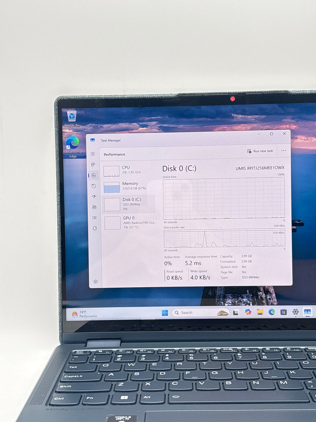 Lenovo Yoga 6 13.3" Ryzen 5 5500U 8GB RAM 256GB SSD Blue Laptop