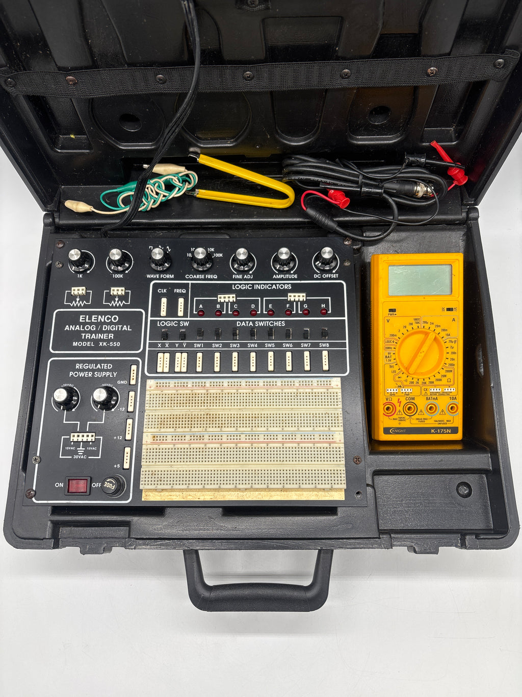 Elenco XK550 Digital/Analog Trainer with case - For Parts
