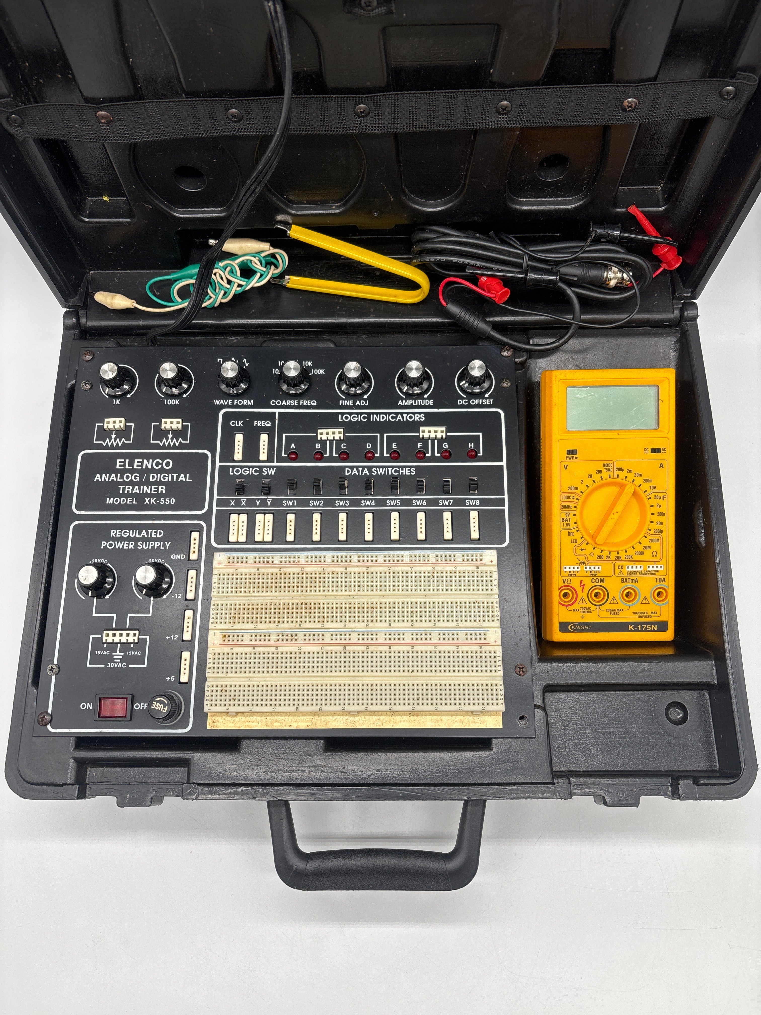 Elenco XK550 Digital/Analog Trainer with case - For Parts