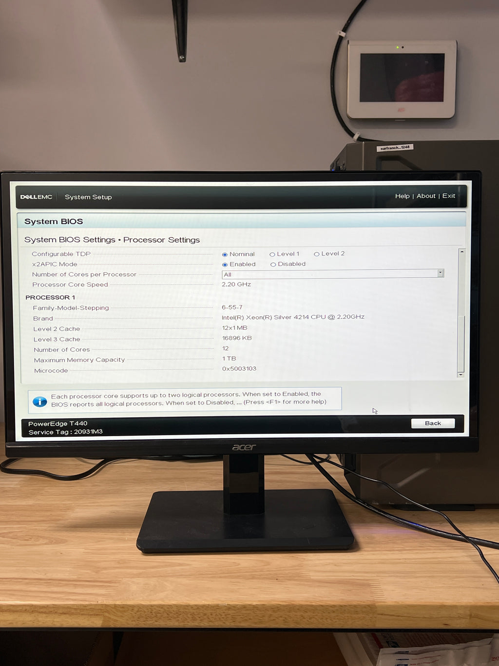 Dell PowerEdge T440 Server Xeon Silver 4214 32GB RAM 1TB HDD + 480GB SSD NO OS
