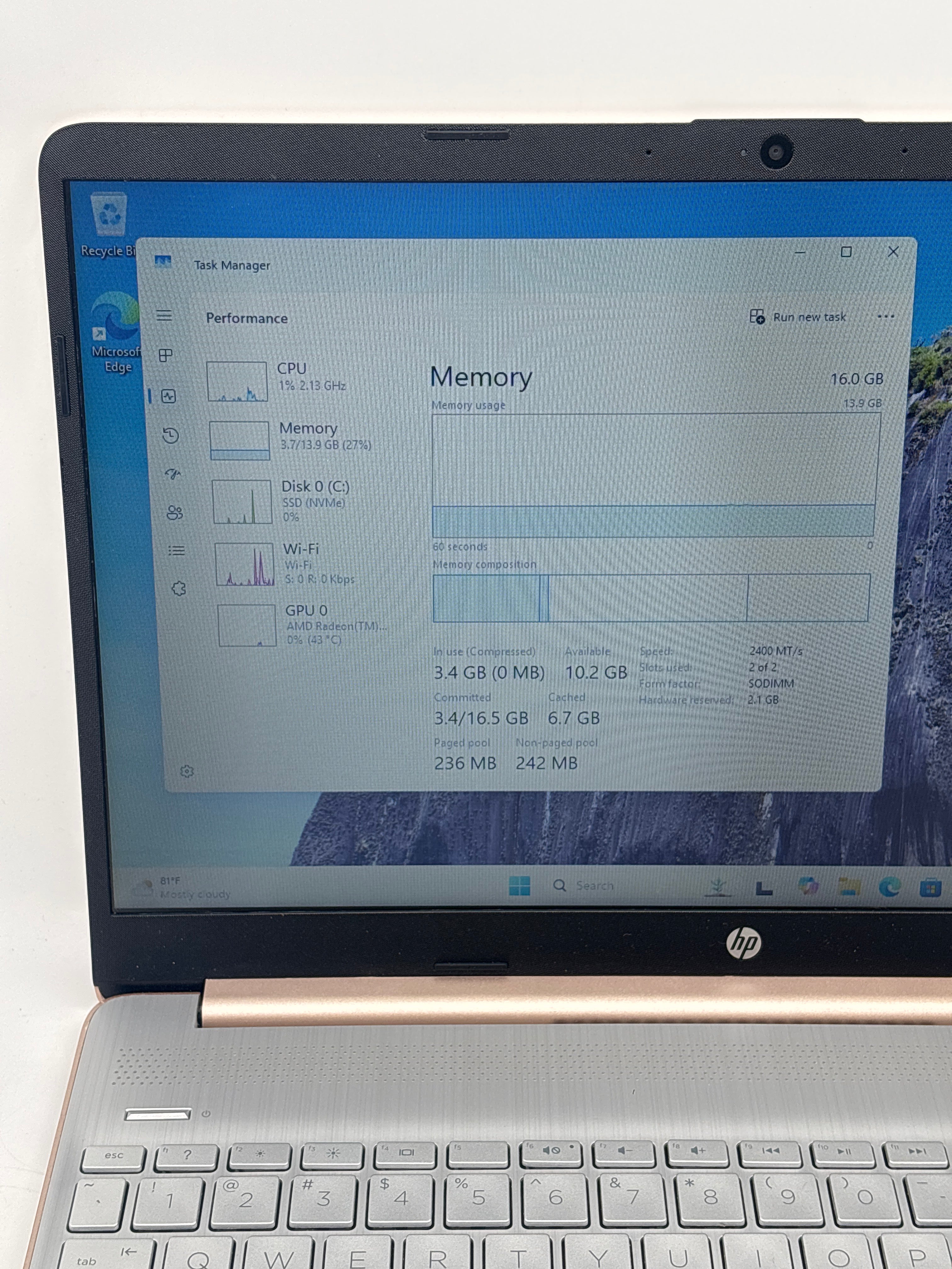 HP 15-ef0025wm Ryzen 5 3500U 16GB RAM 256GB SSD