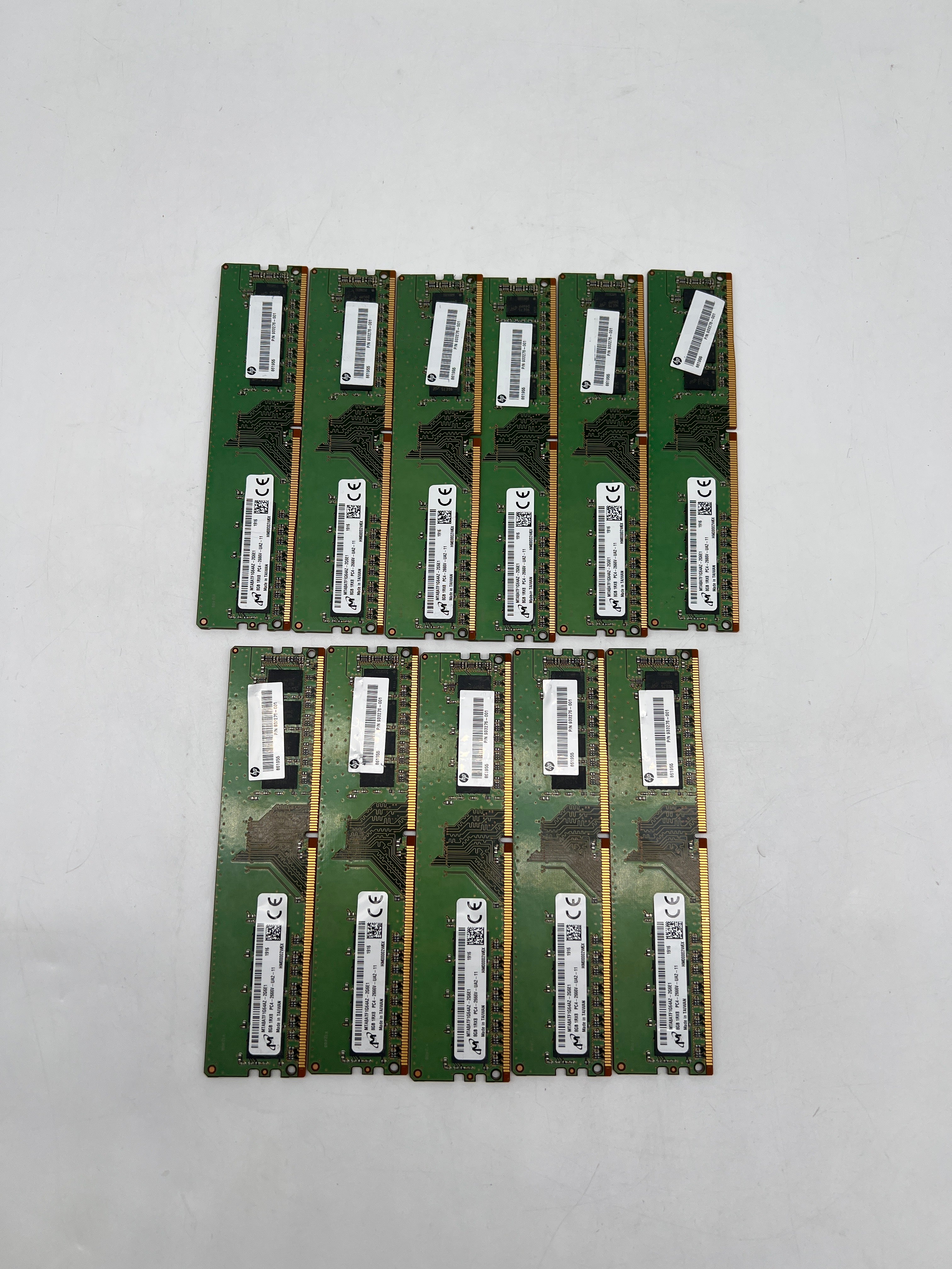 (Lot of 11) Micron 8GB DDR4 SDRAM  PC4-2666V MTA8ATF1G64AZ-2G6E1