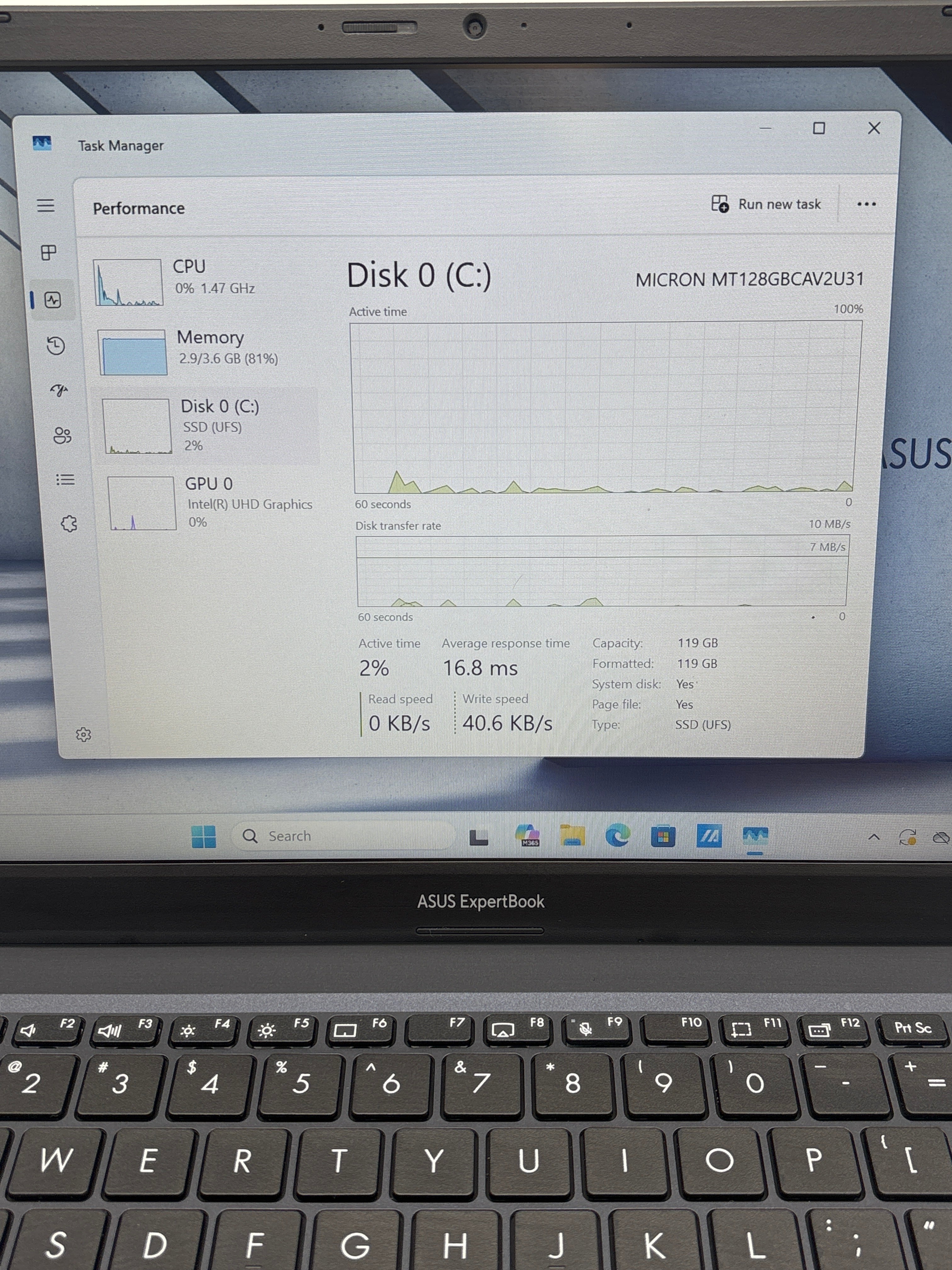 Asus Expertbook B1402CG Intel N100 4GB RAM 128GB SSD