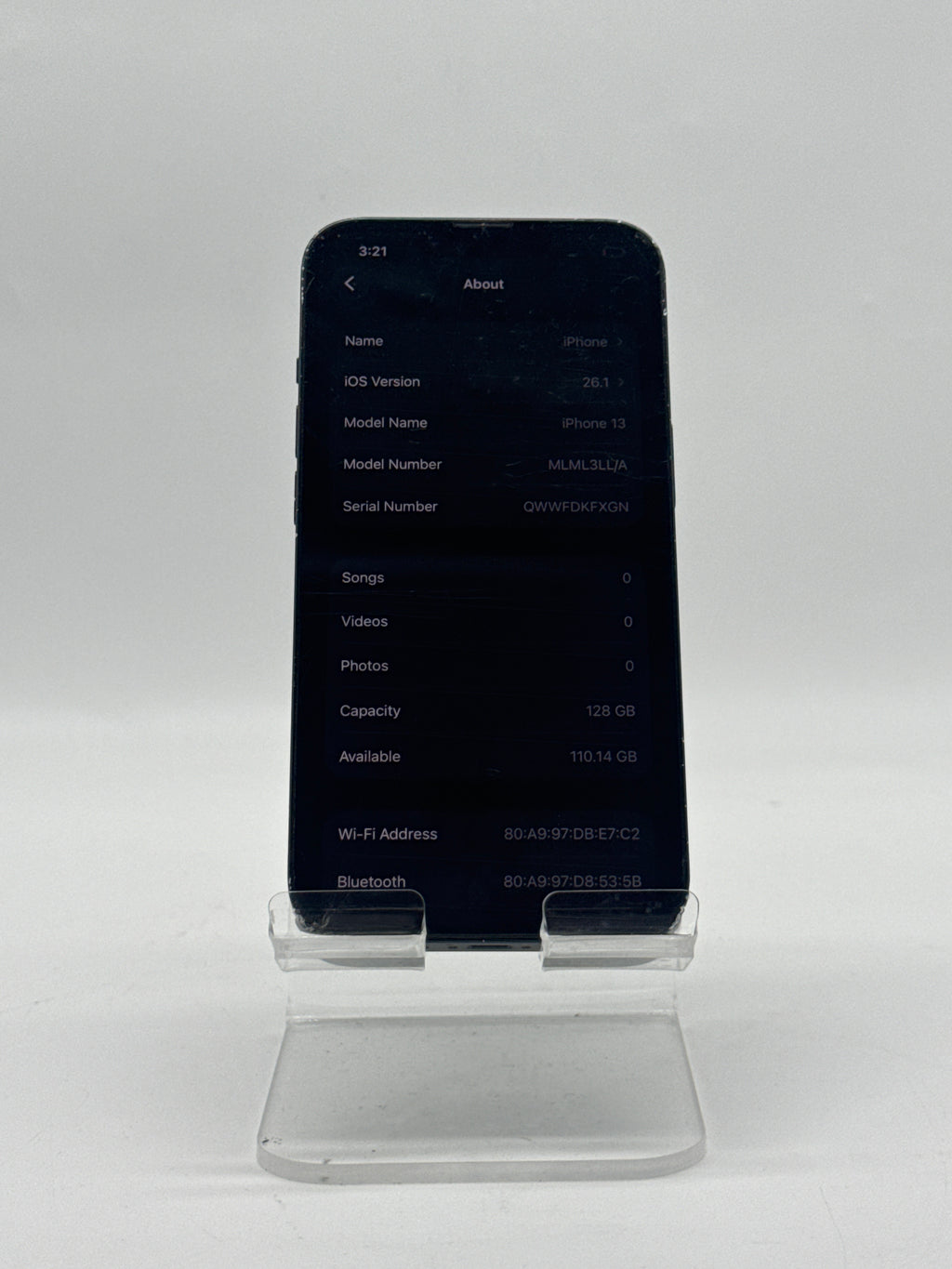 Apple iPhone 13 128GB Midnight Compatible with T-Mobile Cracked Screen Read