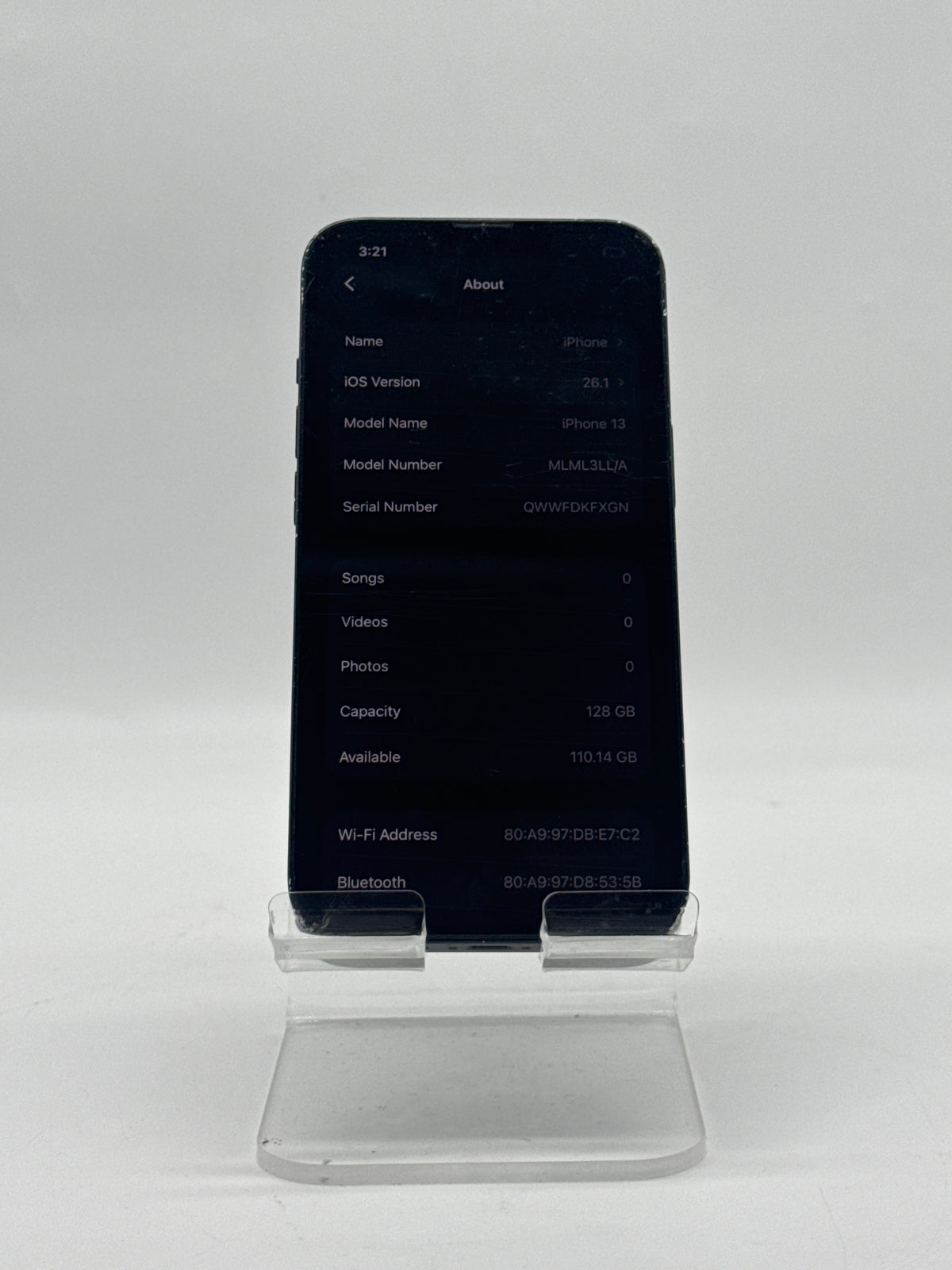 Apple iPhone 13 128GB Midnight Compatible with T-Mobile Cracked Screen Read