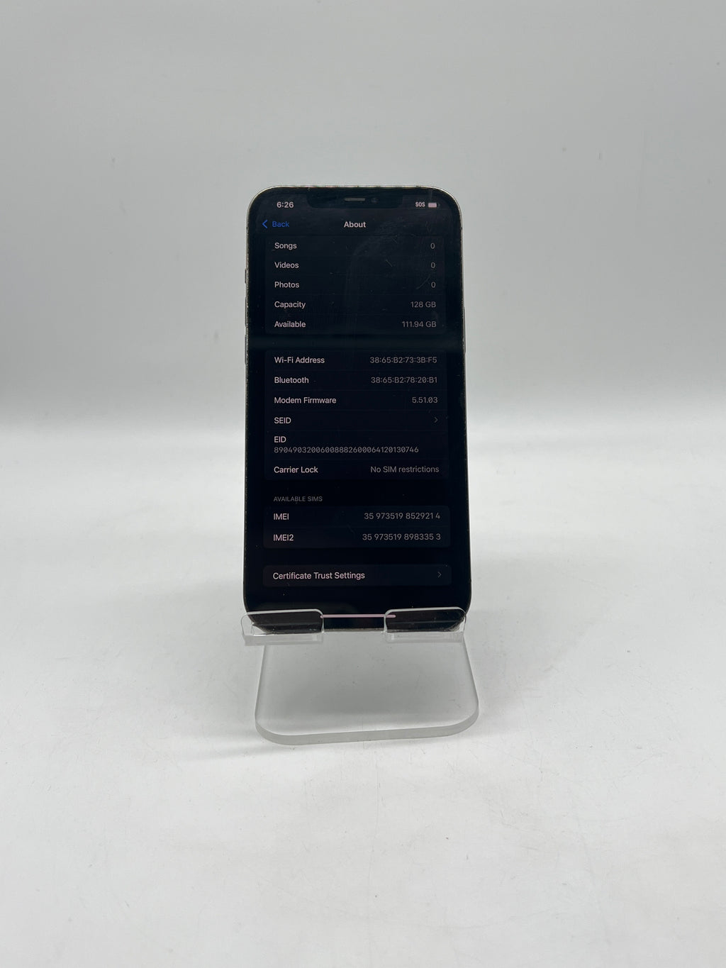 Apple iPhone 12 Pro Max 128GB Gray Unlocked - Service Batt