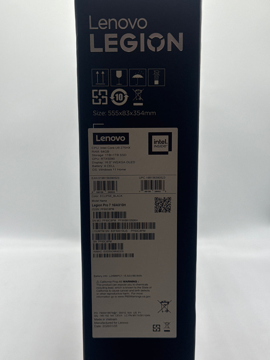 Lenovo Legion Pro 7 16IAX10H Ultra 9 275HX 64GB RAM 2TB SSD RTX 5090 - Warranty
