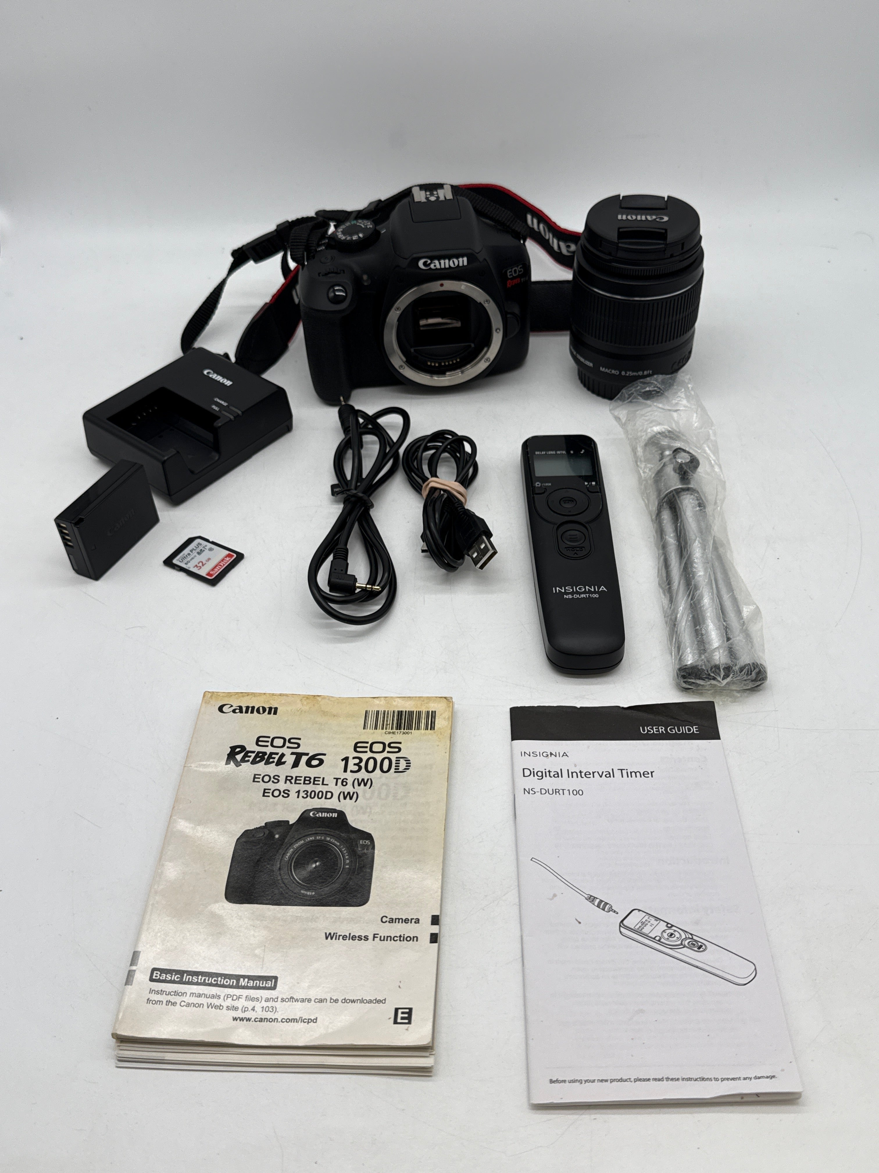 Canon EOS Rebel T6 MP Digital SLR w/ 18-55mm Lens and Accessories