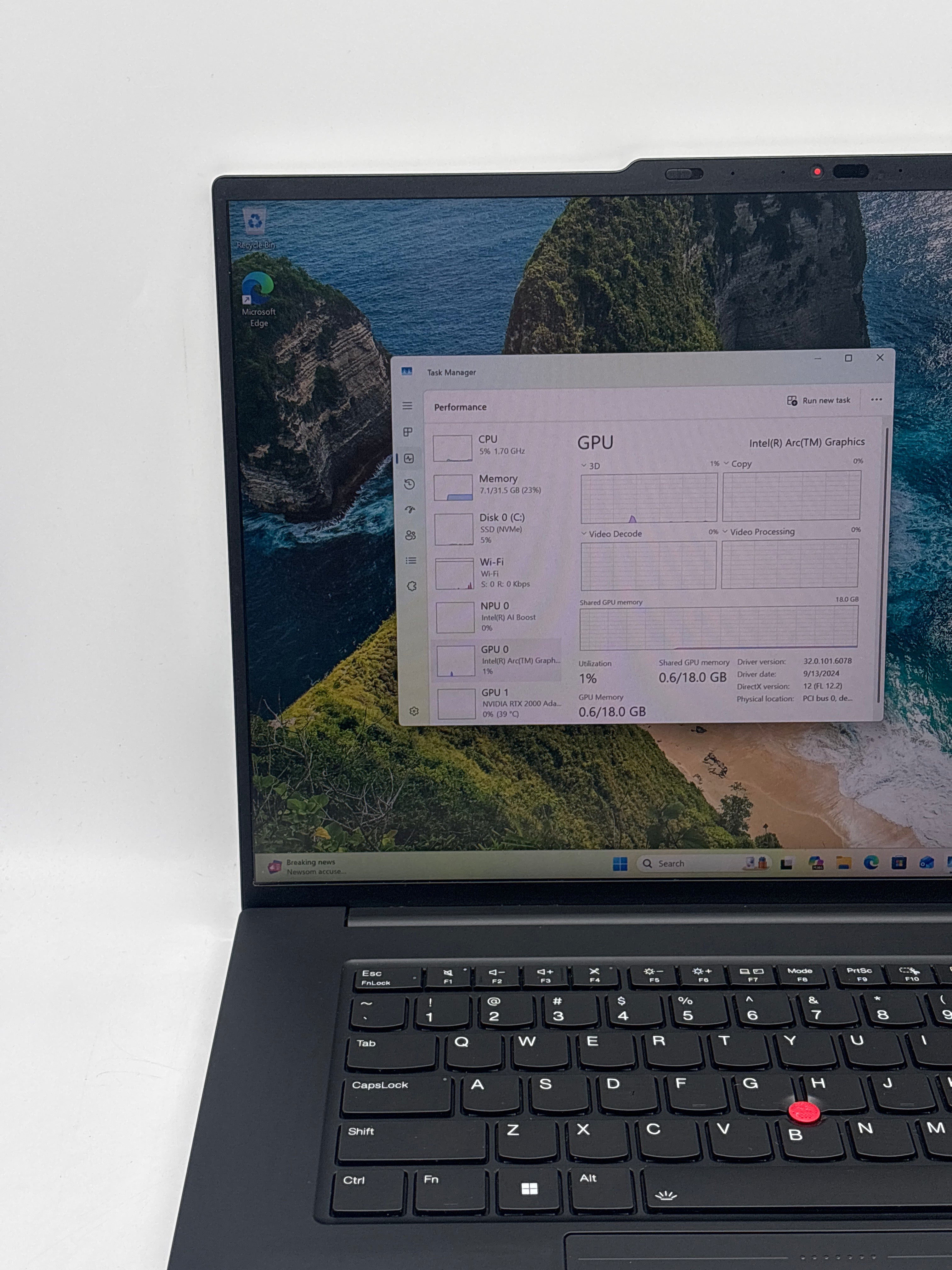 Lenovo ThinkPad P1 Gen 7 Ultra 7 155H 32GB RAM 1TB SSD RTX 2000 Ada Used