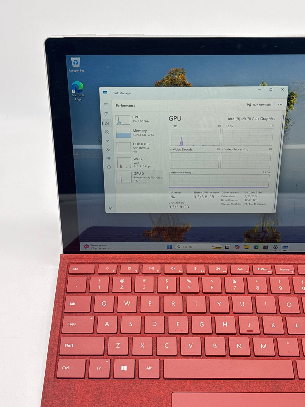 Microsoft Surface Pro 7 1866 i5-1035g4 8GB RAM 128GB SSD