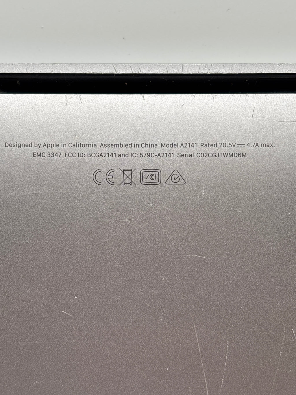 Apple MacBook Pro 16in A2141 2019 Core i7 16GB 512GB SSD - No Power