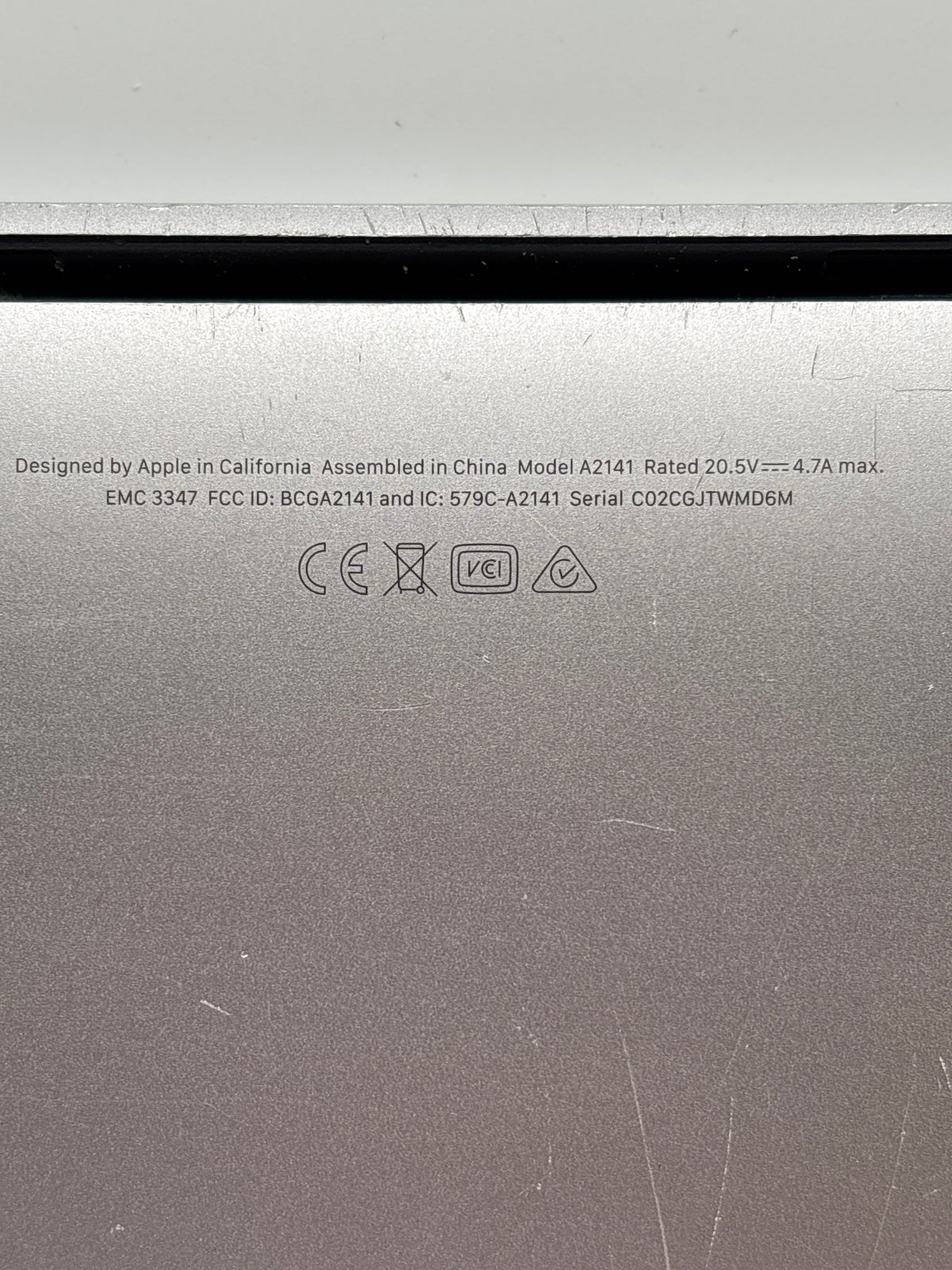 Apple MacBook Pro 16in A2141 2019 Core i7 16GB 512GB SSD - No Power