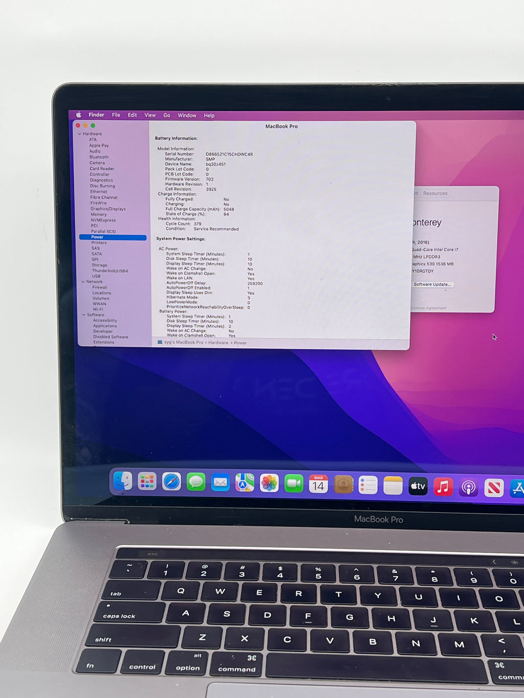 Apple MacBook Pro 15" A1707 Core i7 16GB RAM 1TB SSD - For Parts (READ)