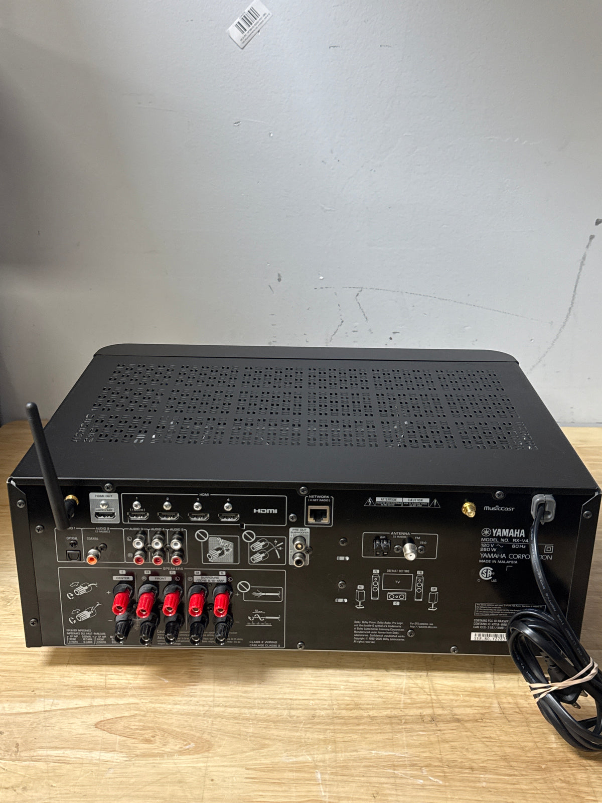 Yamaha RX-V4A 5.2-Channel 8K HDMI AV Receiver MusicCast Wi-Fi eARC - Used