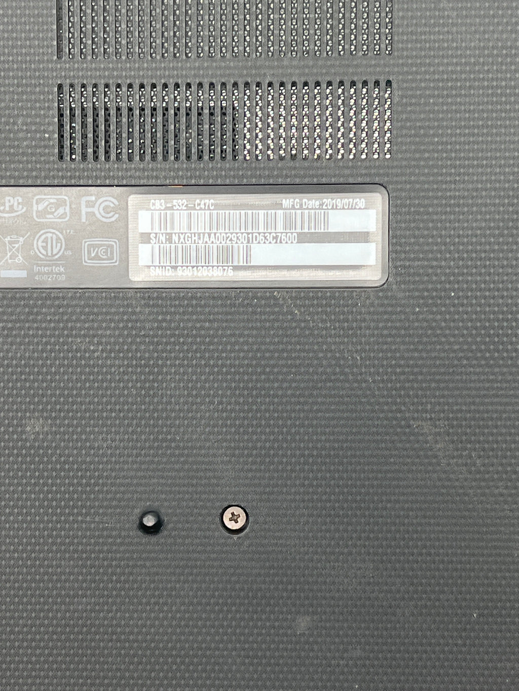 Acer Chromebook N15Q9 15 inch Celeron N3060 2GB RAM 32GB Storage Silver - Used