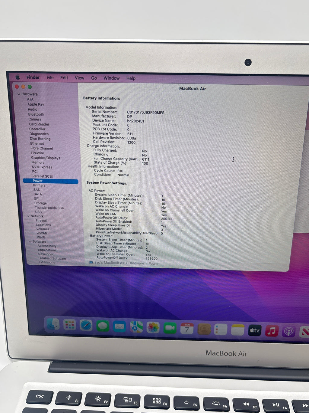 Apple MacBook Air A1466 2015 i5 8GB RAM 256GB SSD