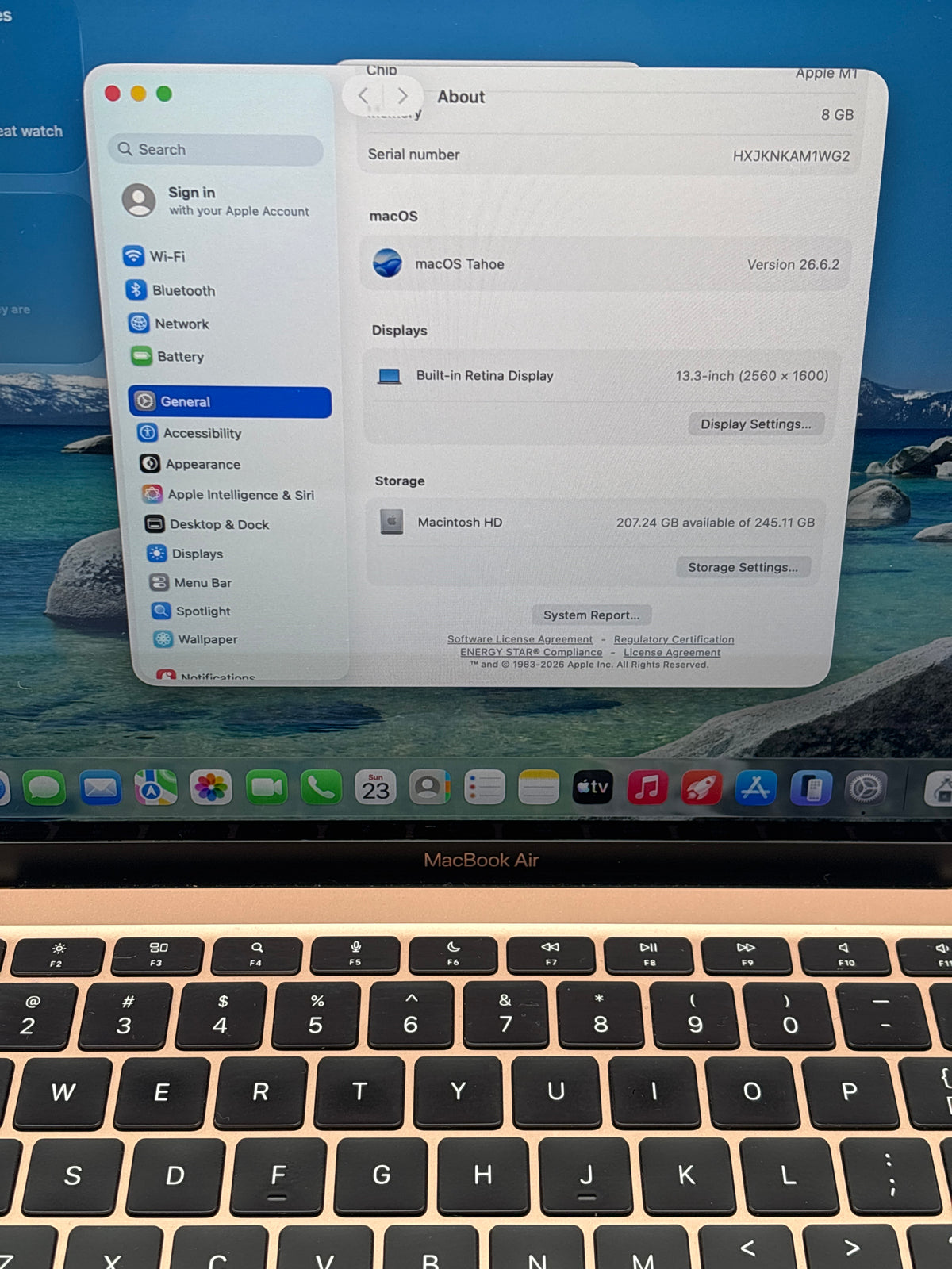 Apple MacBook Air 13" A2337 M1 8GB RAM 256GB SSD Gold - Used
