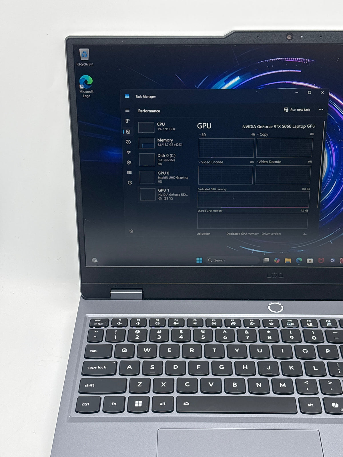 Lenovo LOQ 15IRX10 15" Intel i7-13650HX 16GB RAM 512GB SSD RTX 5060 Gray - Used