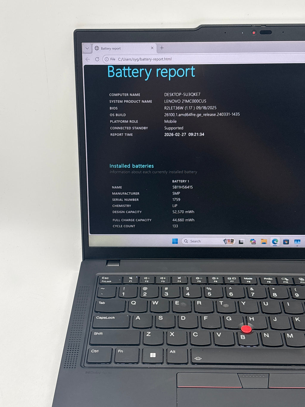 Lenovo ThinkPad T14 Gen 5 Ryzen 7 Pro 8840U 16GB RAM 512GB SSD - Read DESC