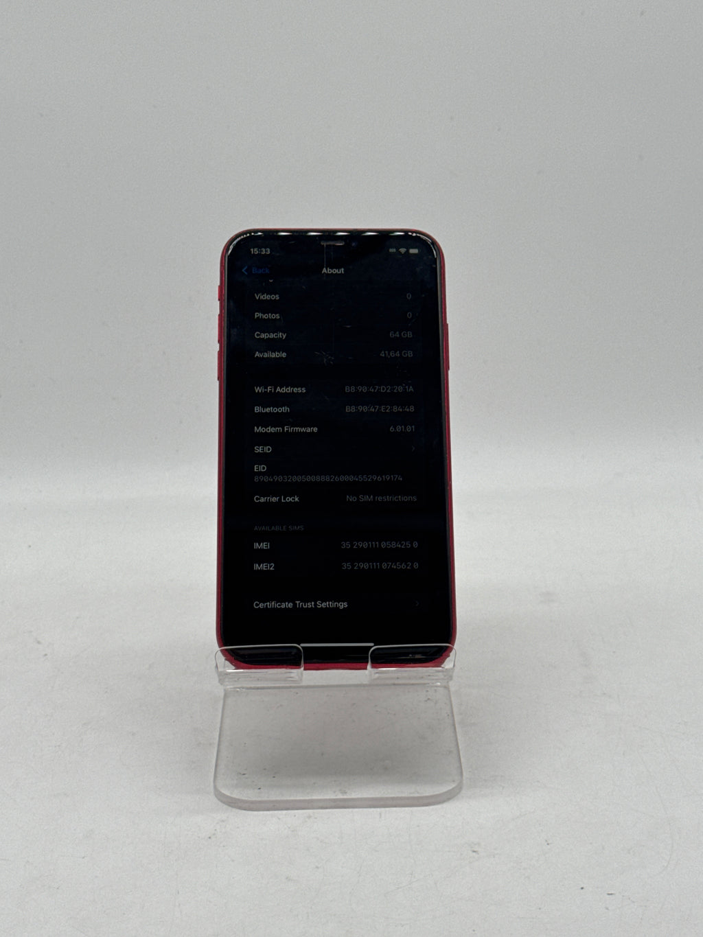 Apple iPhone 11 6.1" A2111 64GB Red Unlocked - READ