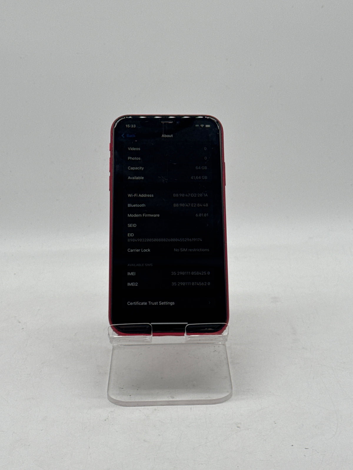 Apple iPhone 11 6.1" A2111 64GB Red Unlocked - READ